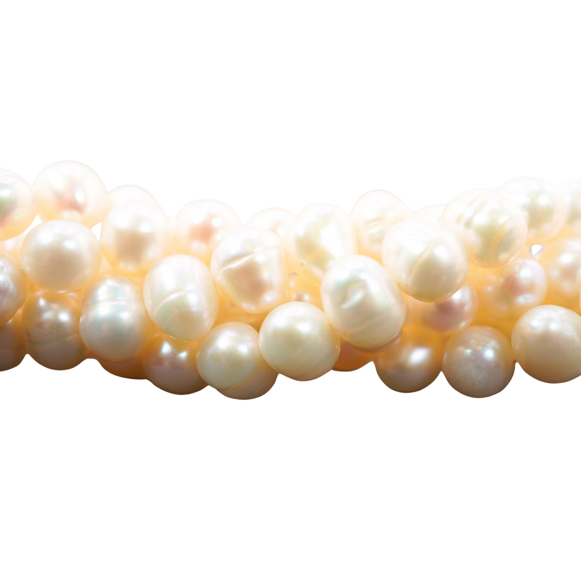 White Oval Freshwater Pearls Beads