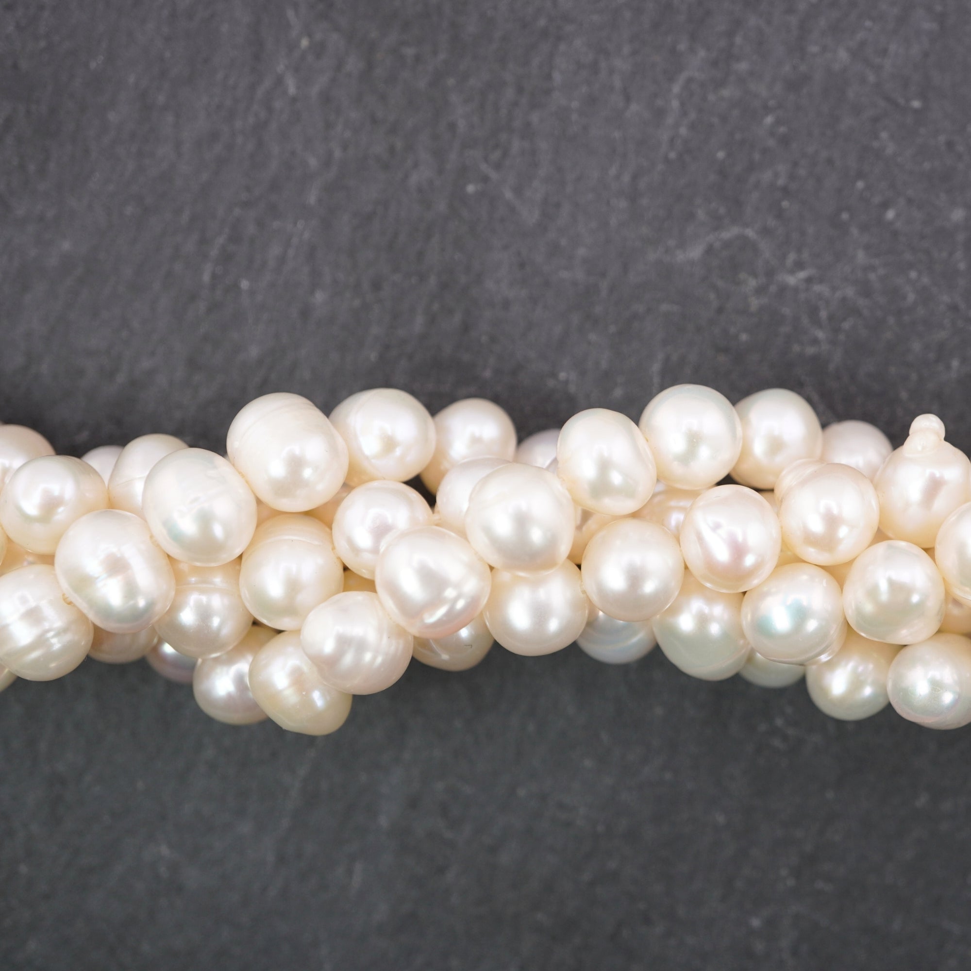 White Oval Freshwater Pearls Beads