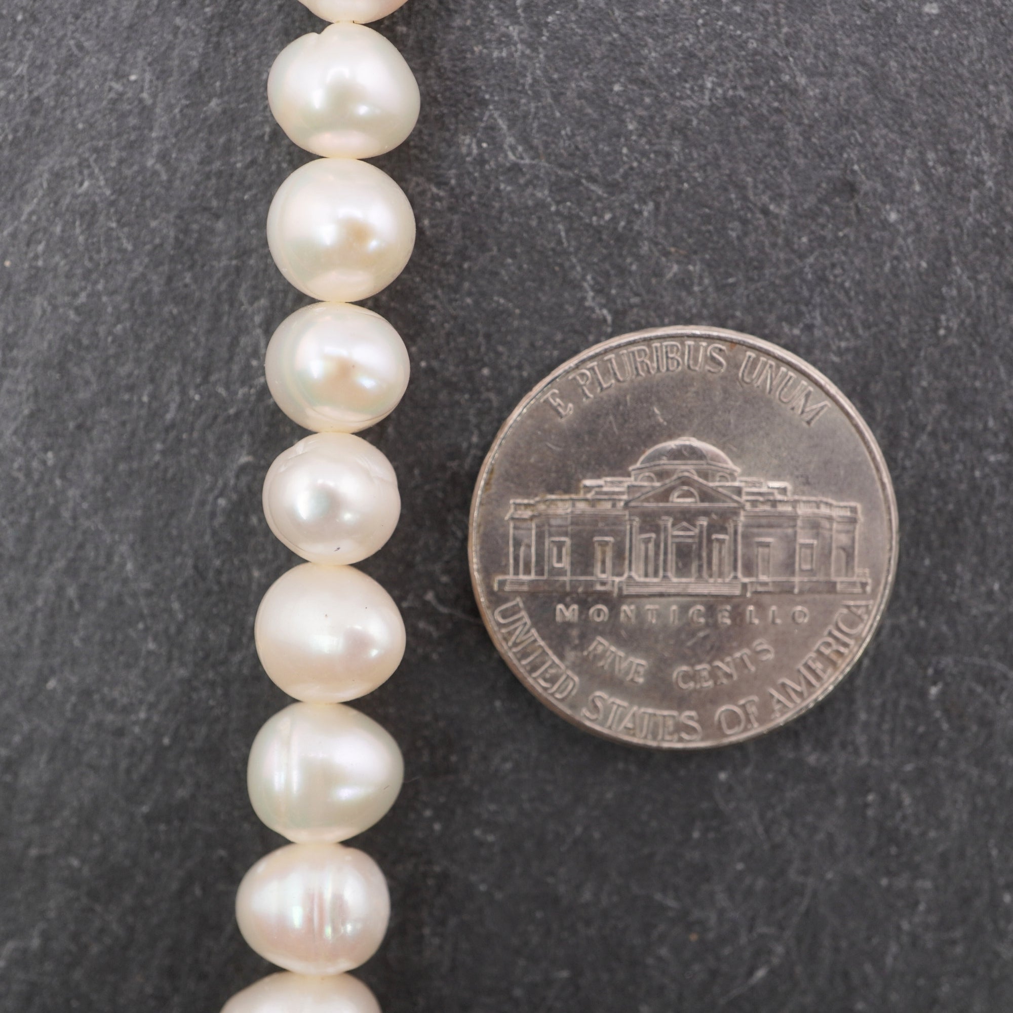 White Oval Freshwater Pearls Beads