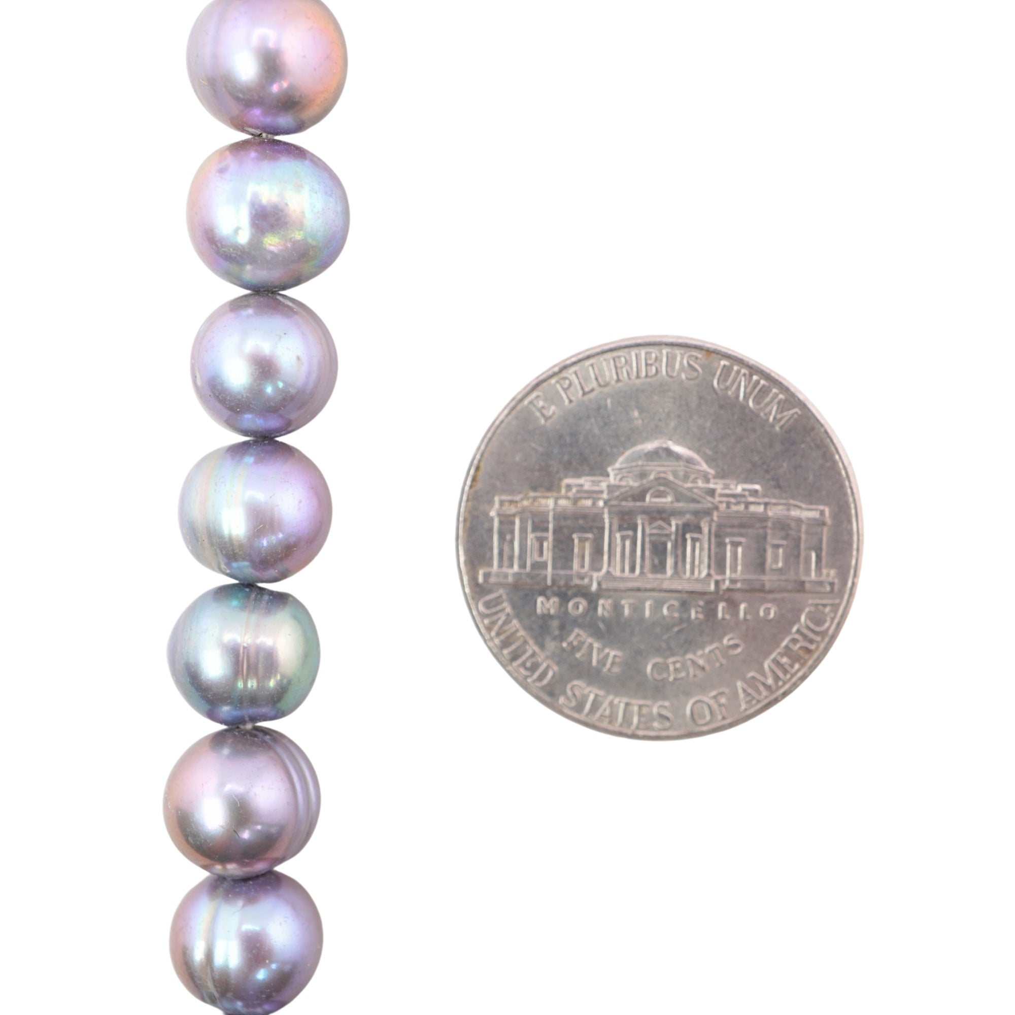 Peacock Near Round Freshwater Pearls Beads