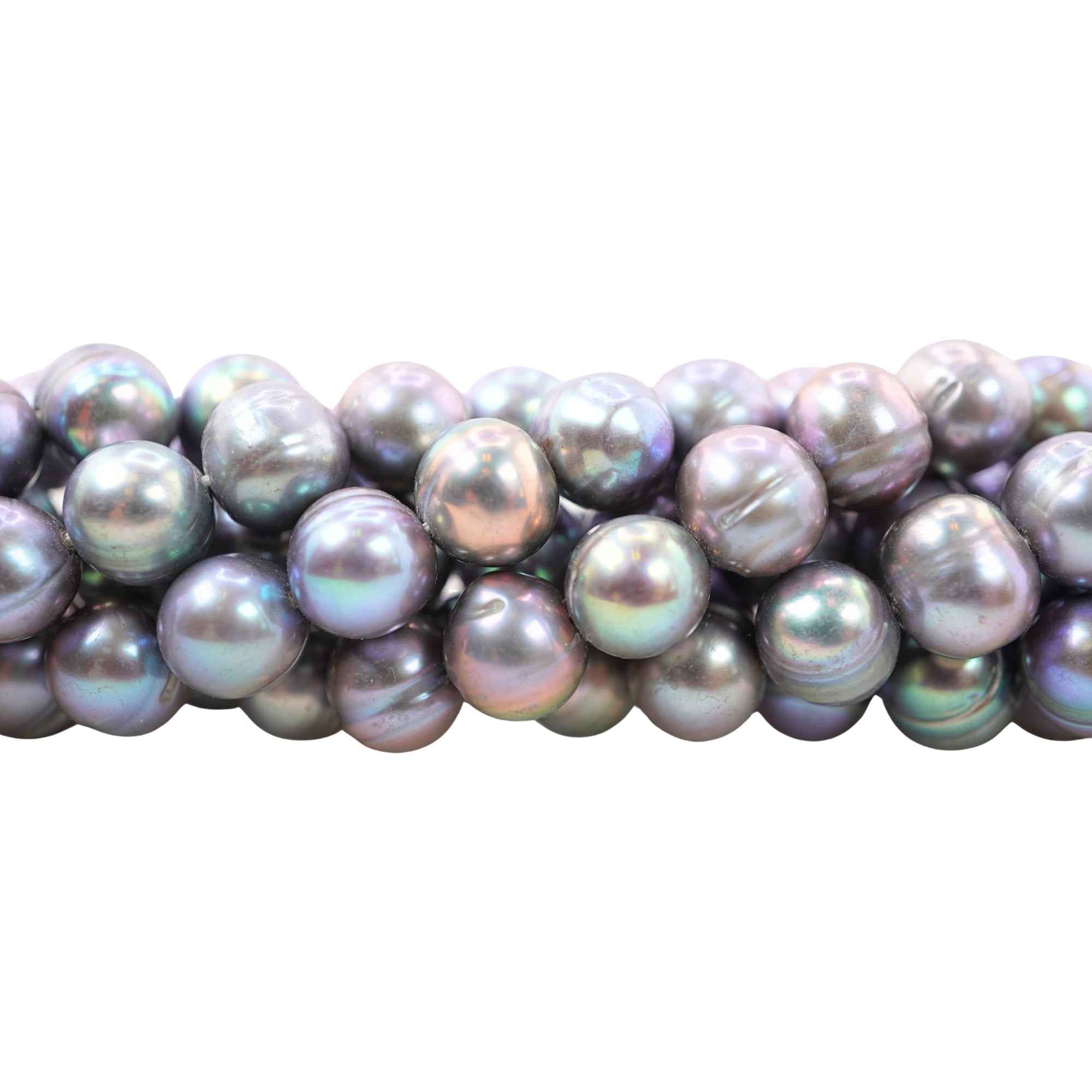 Peacock Near Round Freshwater Pearls Beads