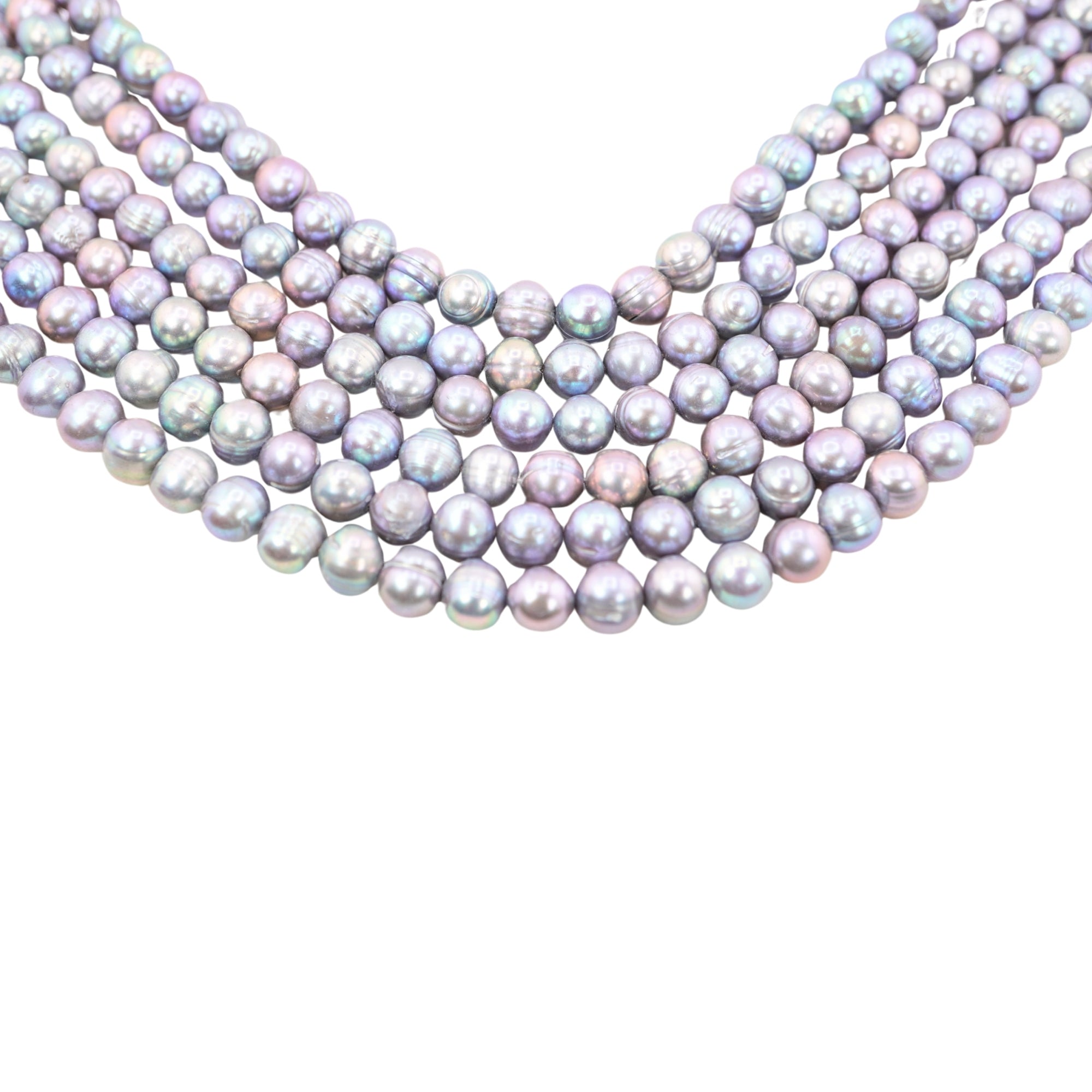 Peacock Near Round Freshwater Pearls Beads