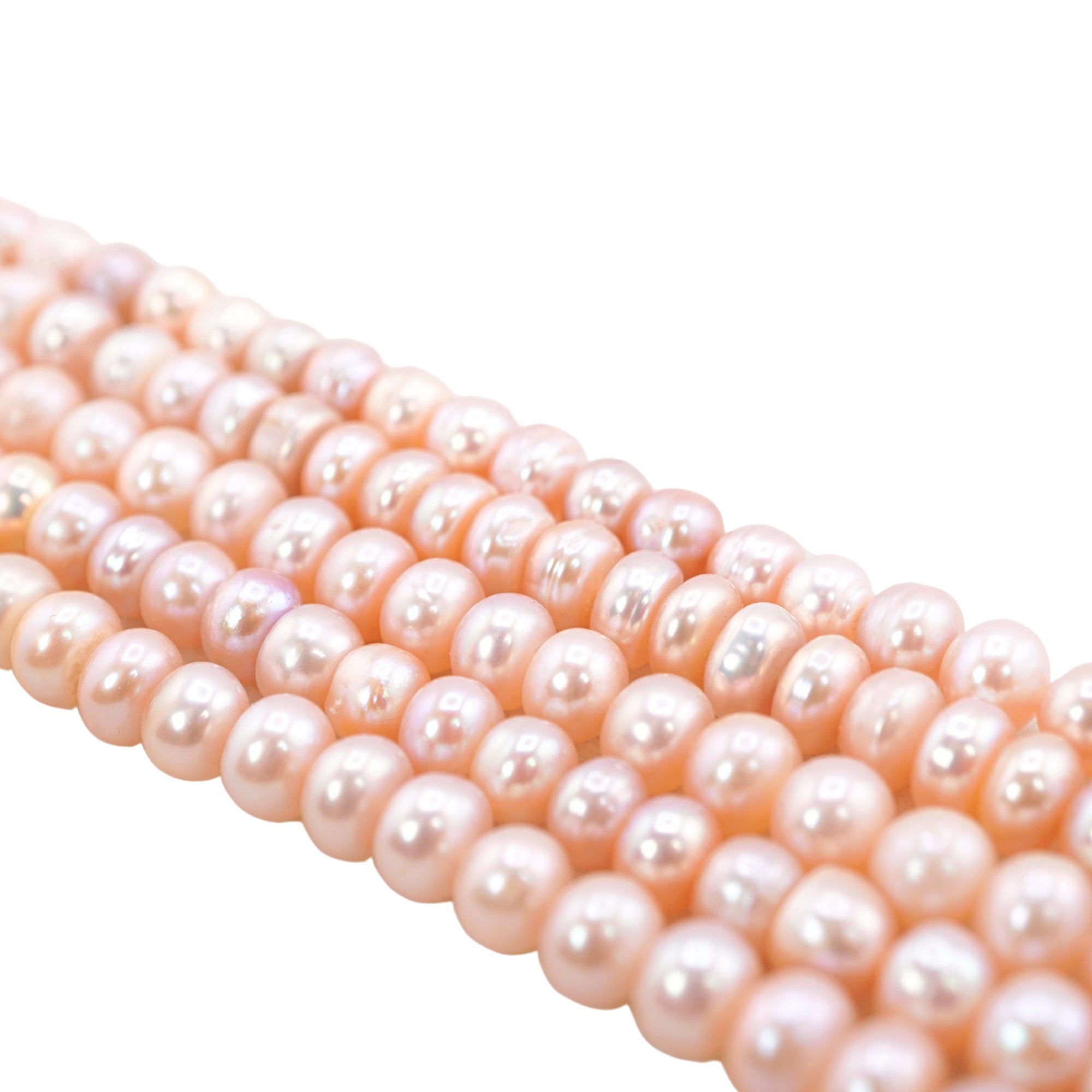 Peach Near Round Freshwater Pearls Beads
