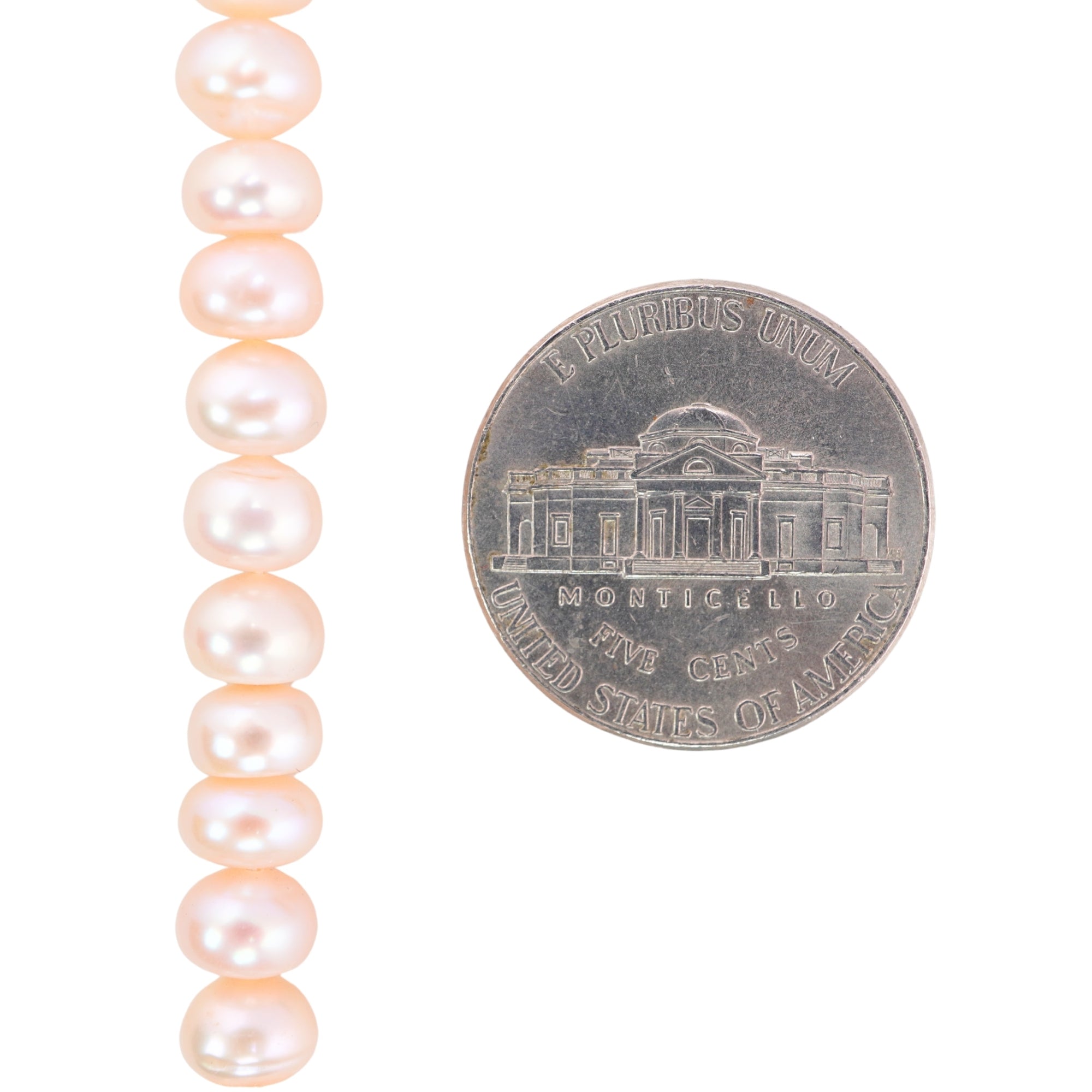 Peach Near Round Freshwater Pearls Beads