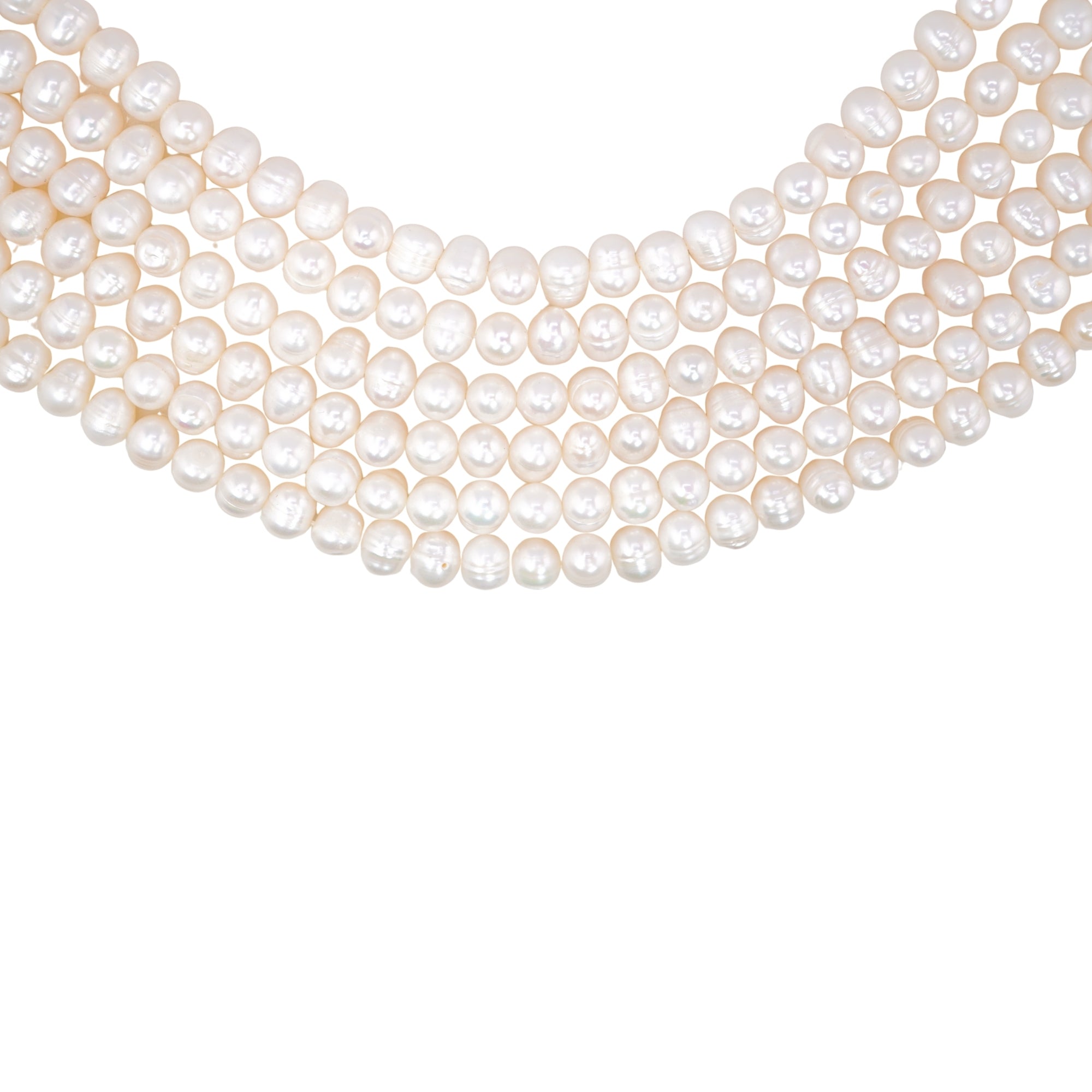 White Oval Freshwater Pearls Beads