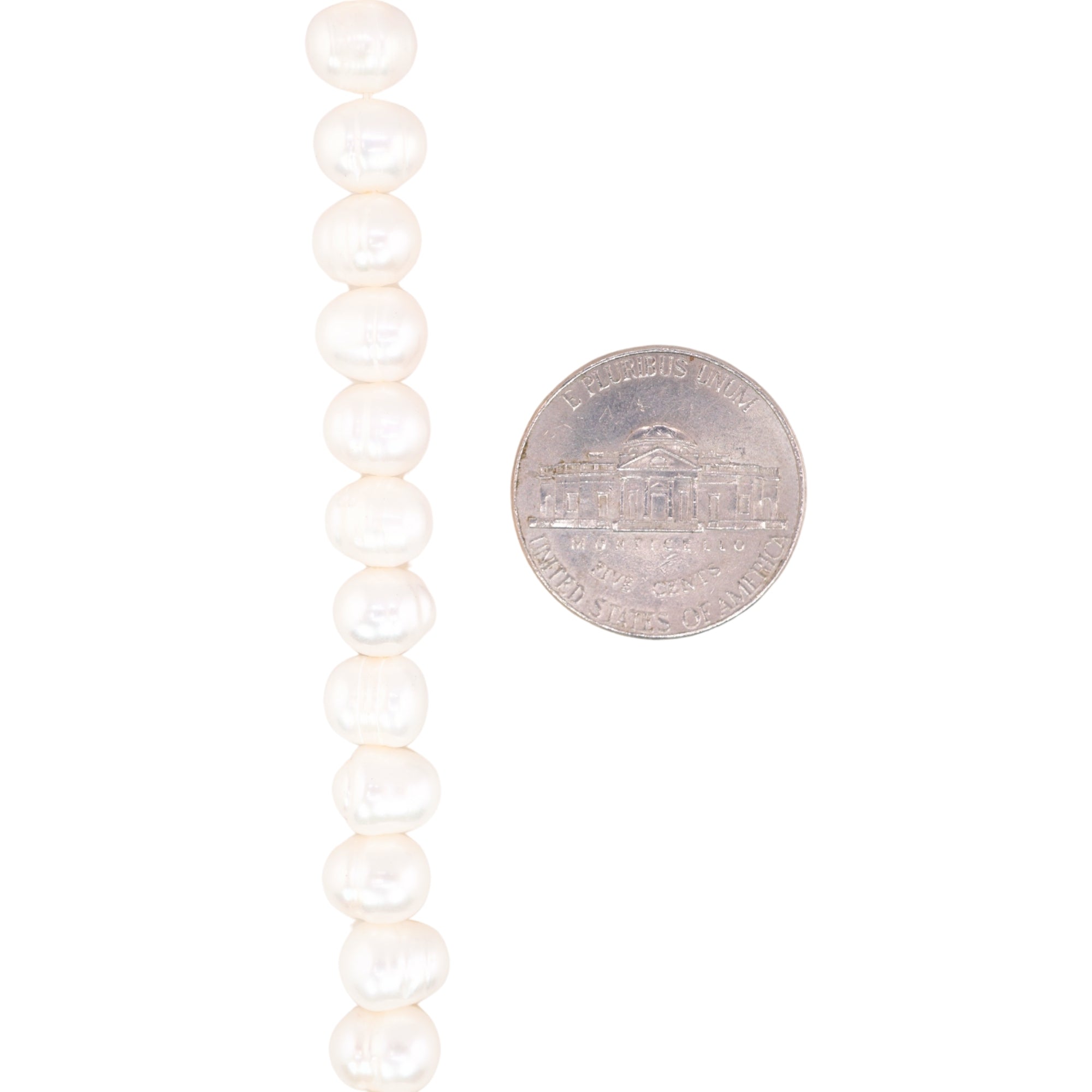 White Oval Freshwater Pearls Beads