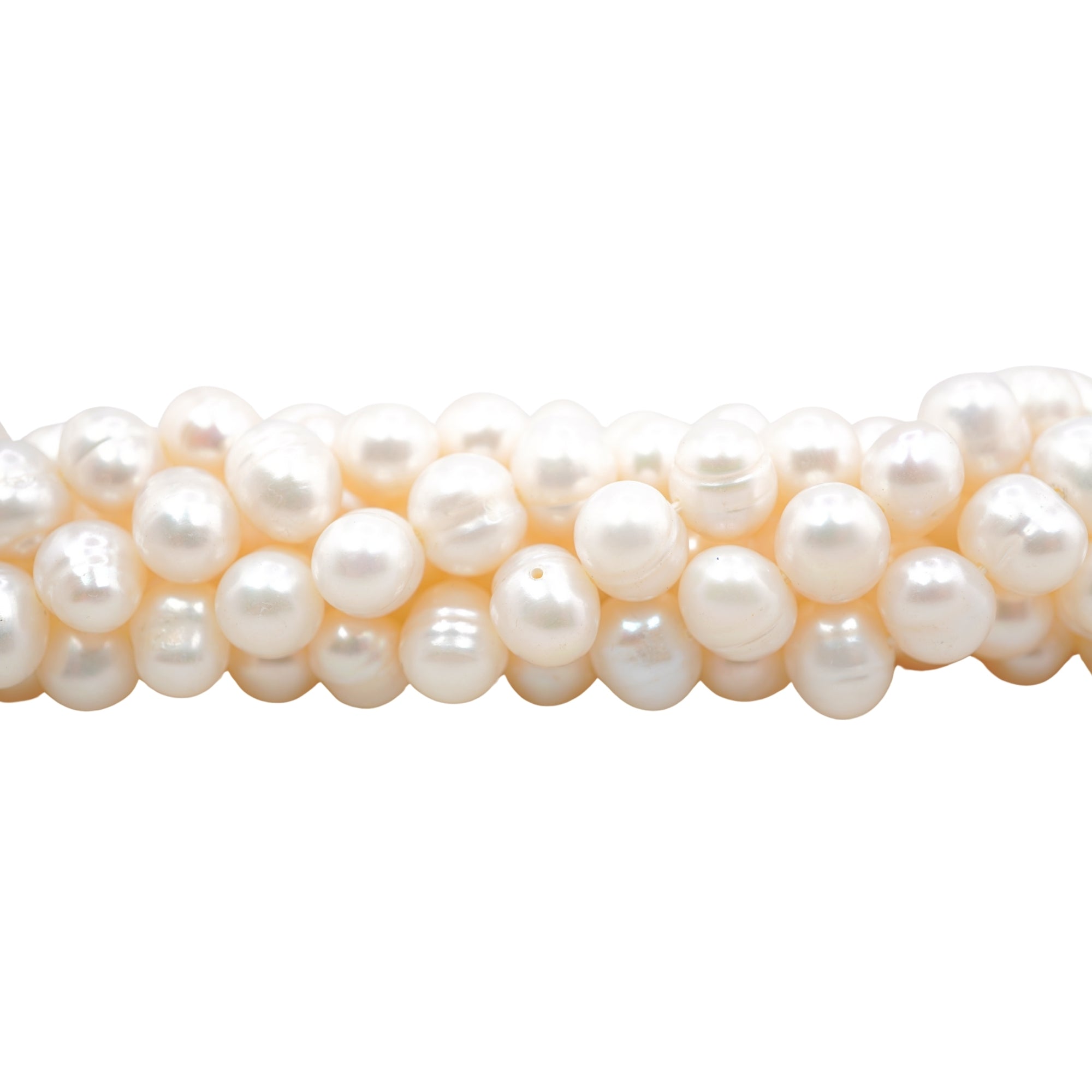 White Oval Freshwater Pearls Beads