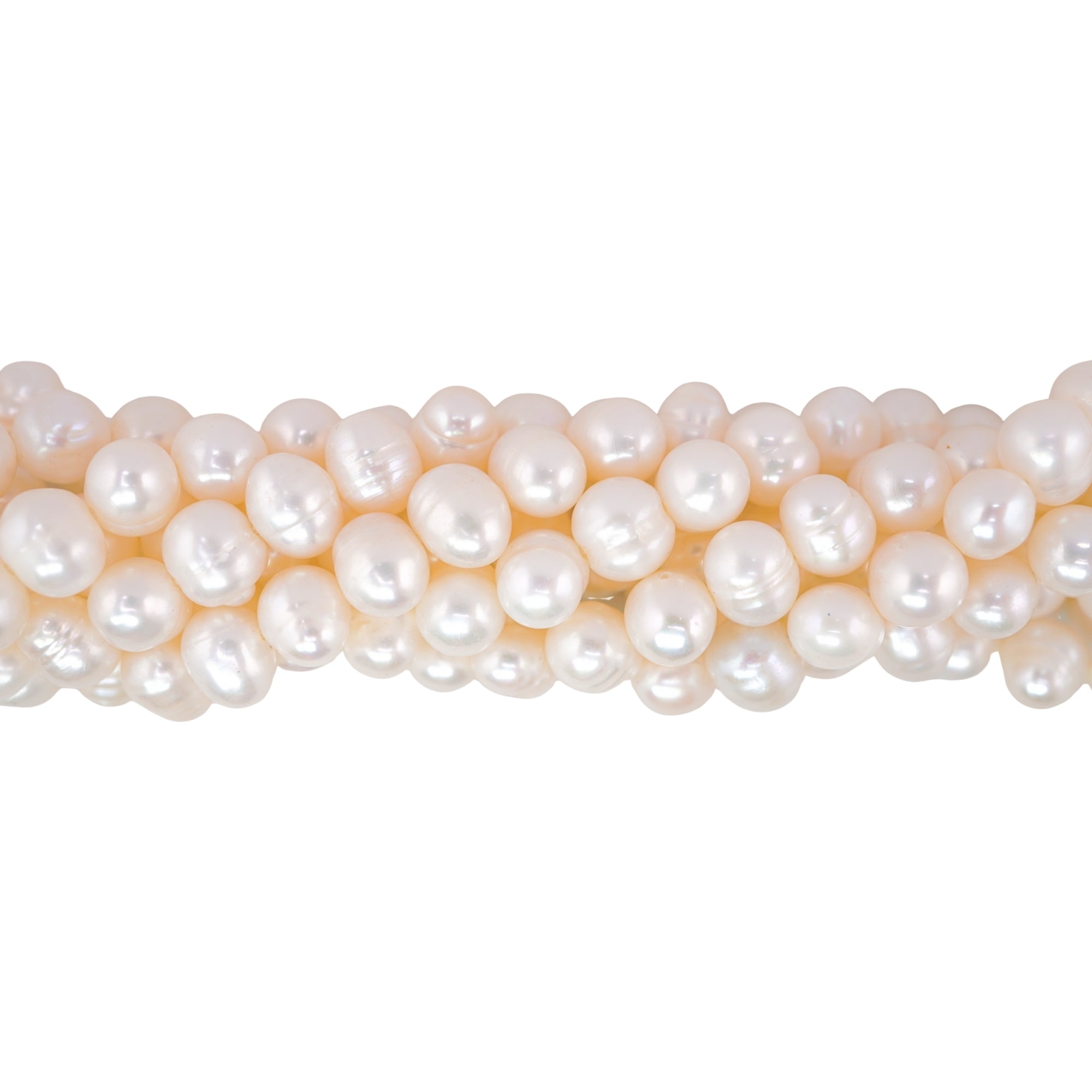White Oval Freshwater Pearls Beads
