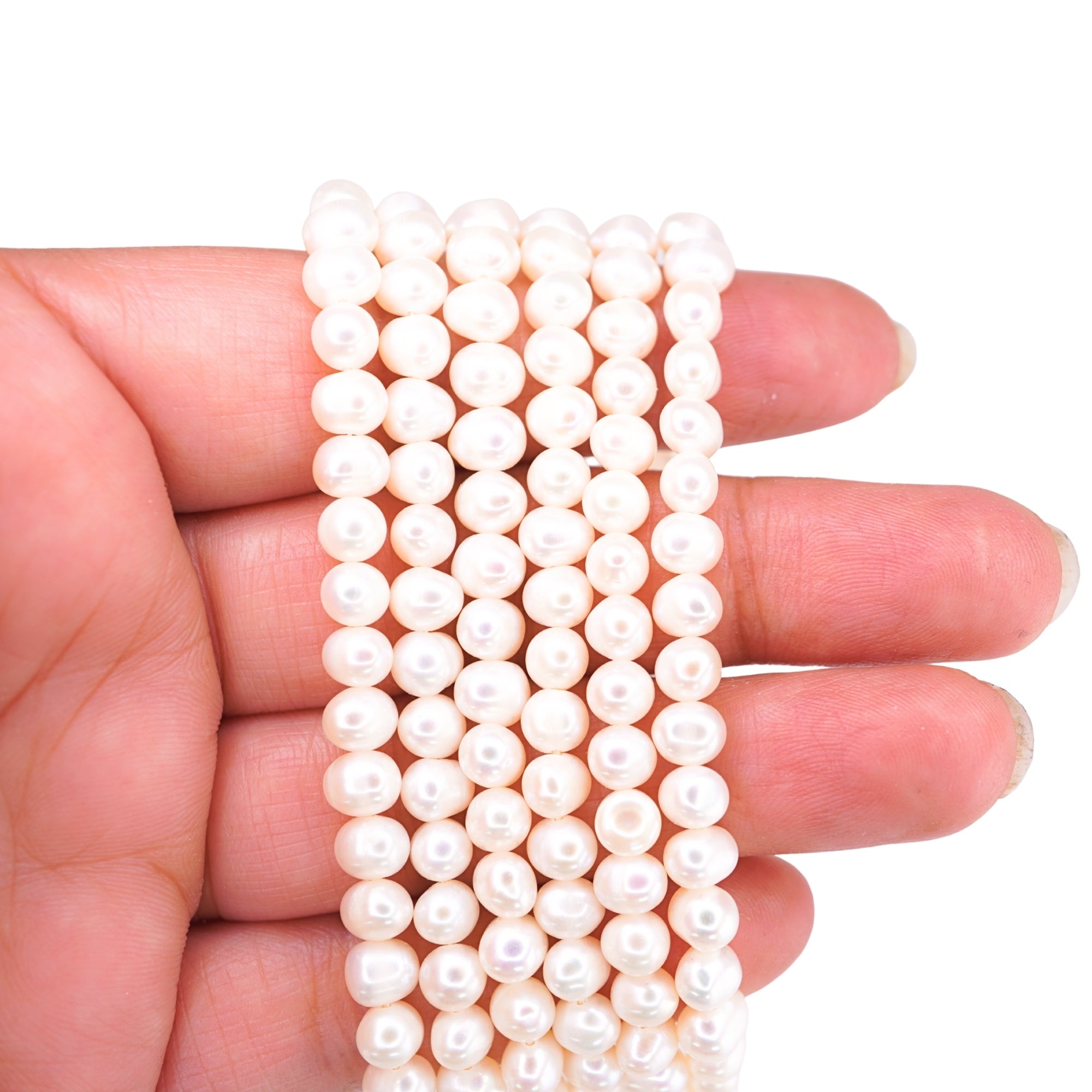 White Potato Freshwater Pearls Beads