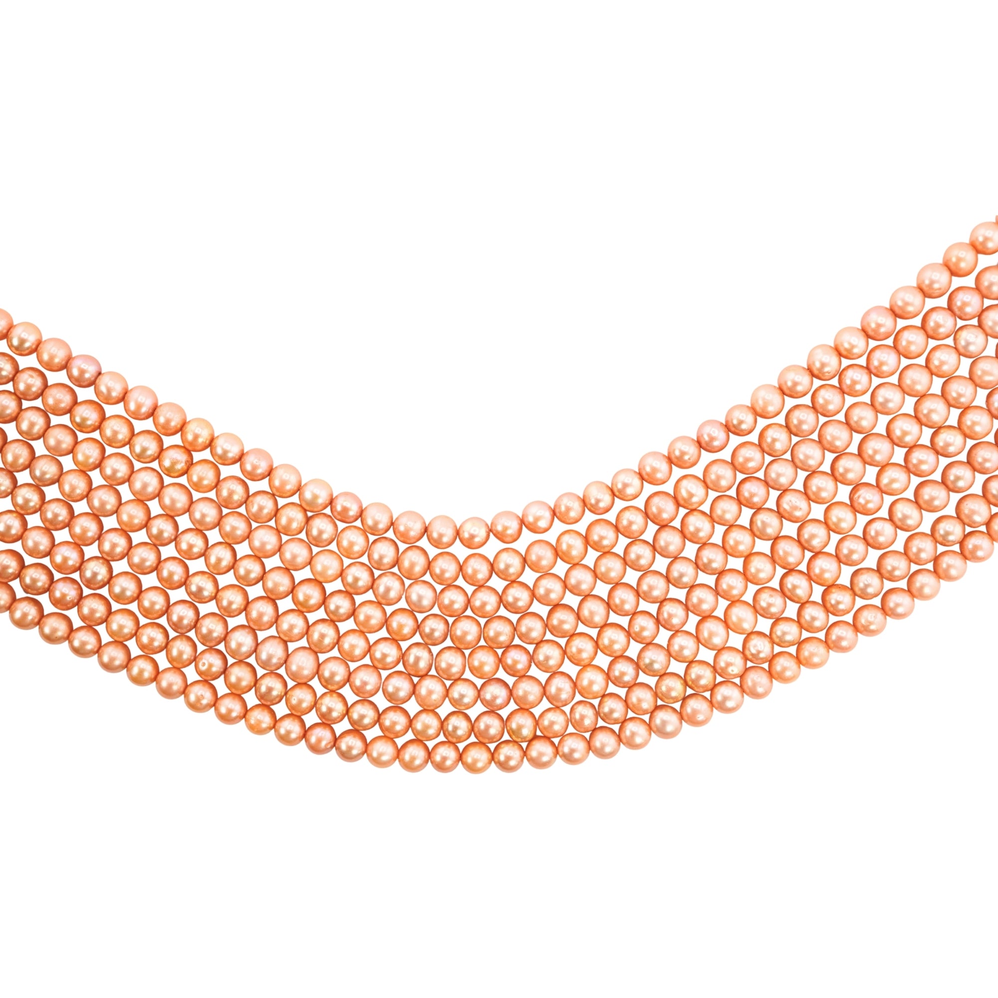 Golden Near Round Freshwater Pearls Beads