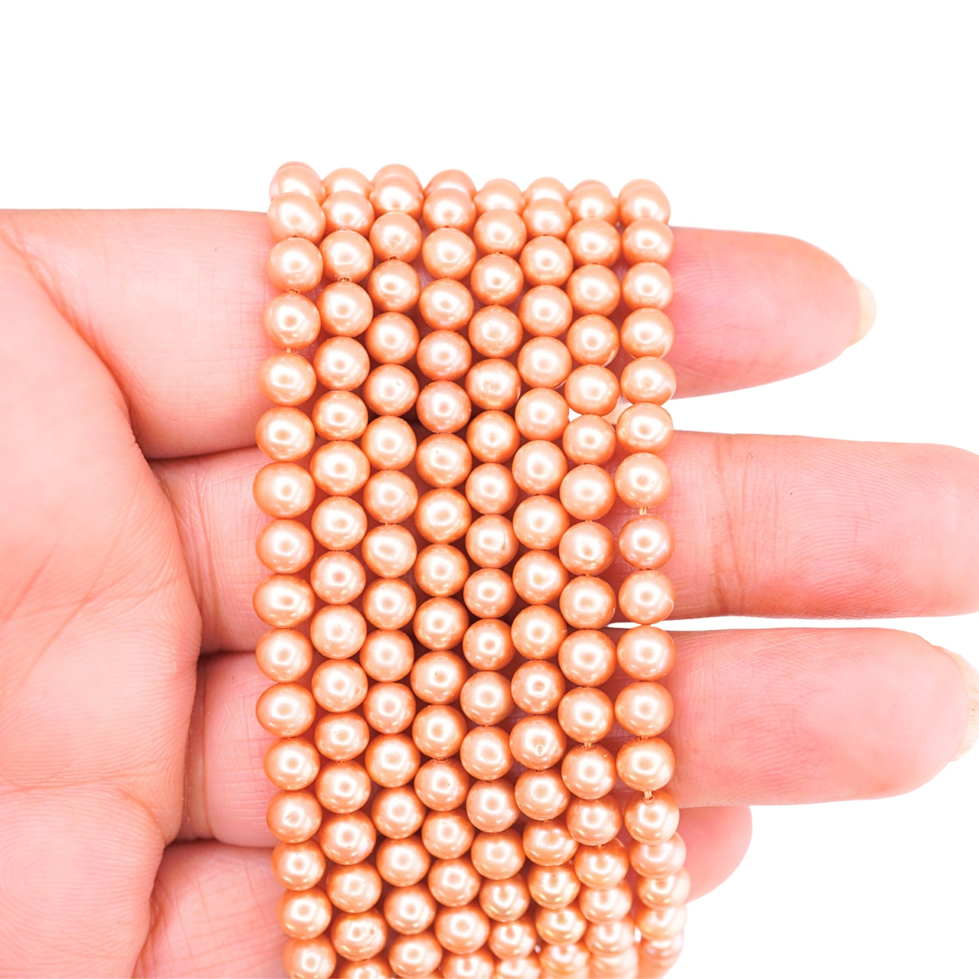 Golden Near Round Freshwater Pearls Beads