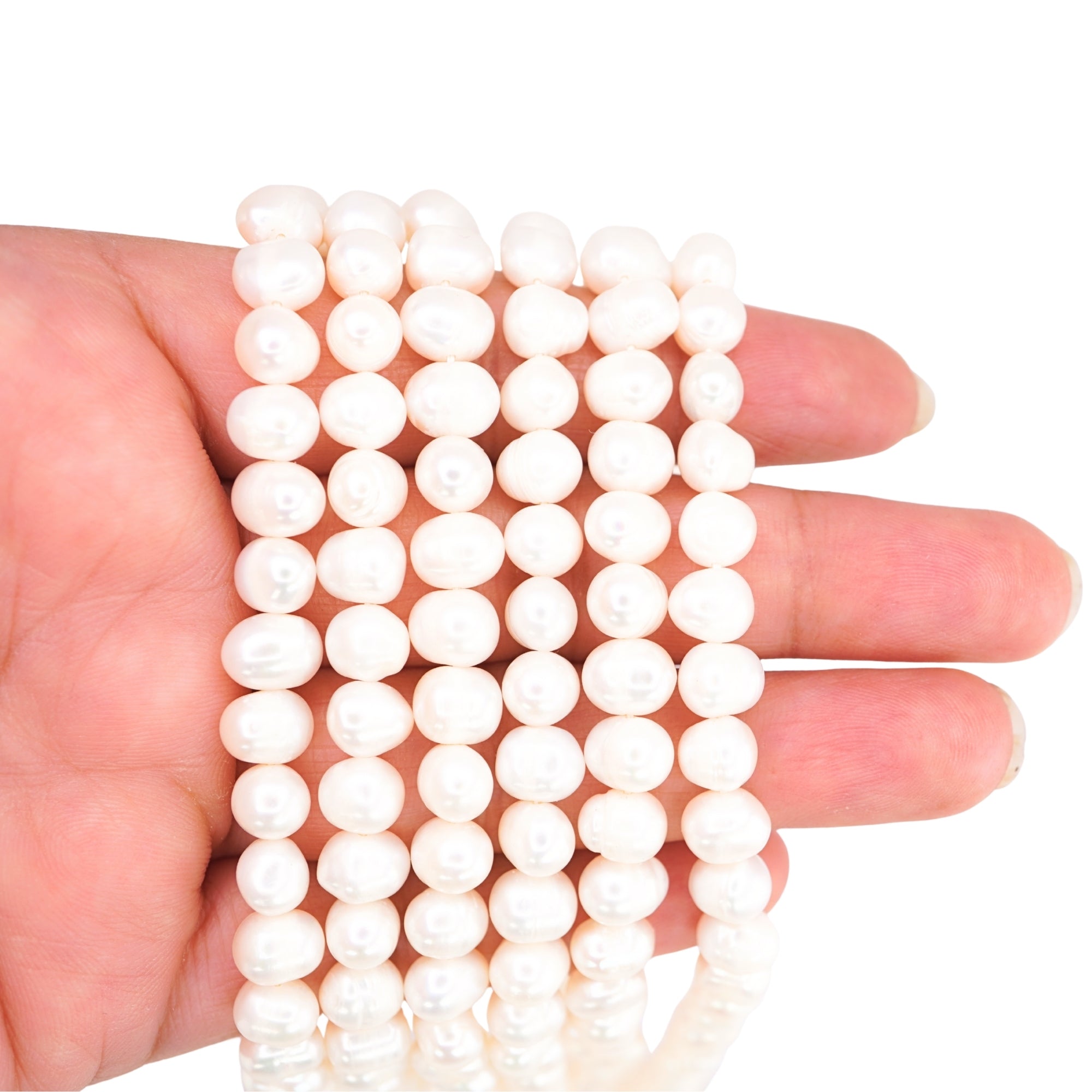 White Potato Freshwater Pearls Beads