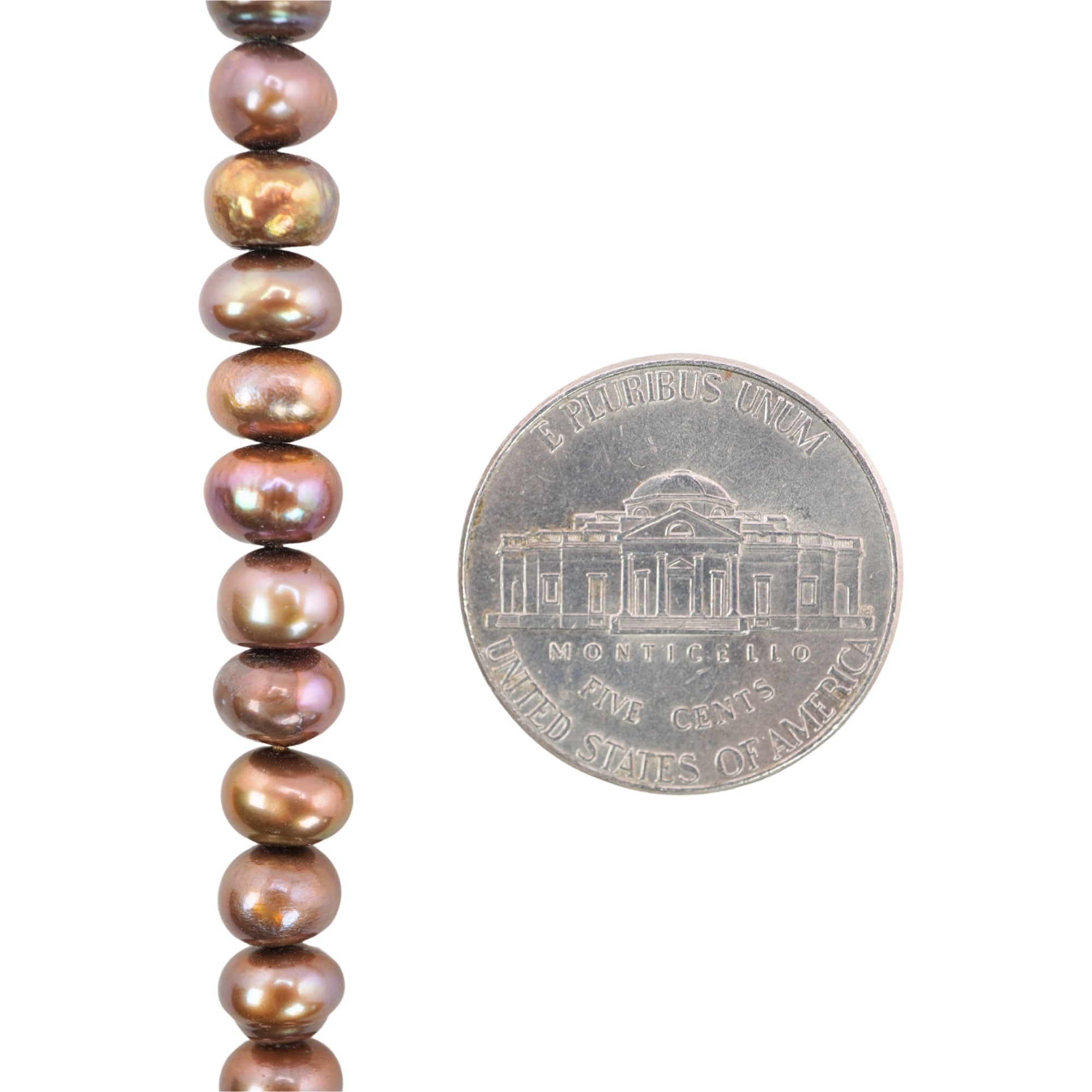 Peacock Near Round Freshwater Pearls Beads