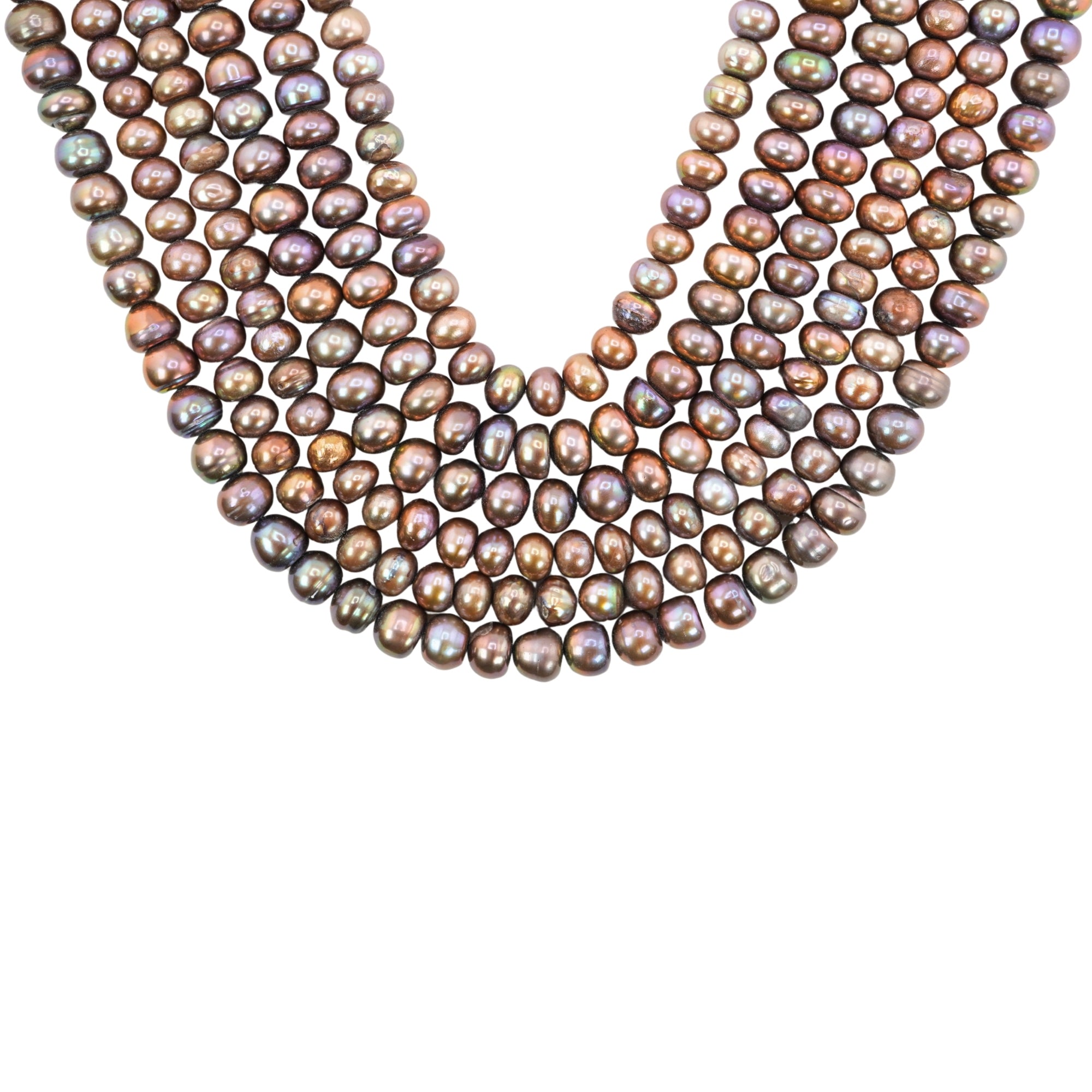 Peacock Near Round Freshwater Pearls Beads