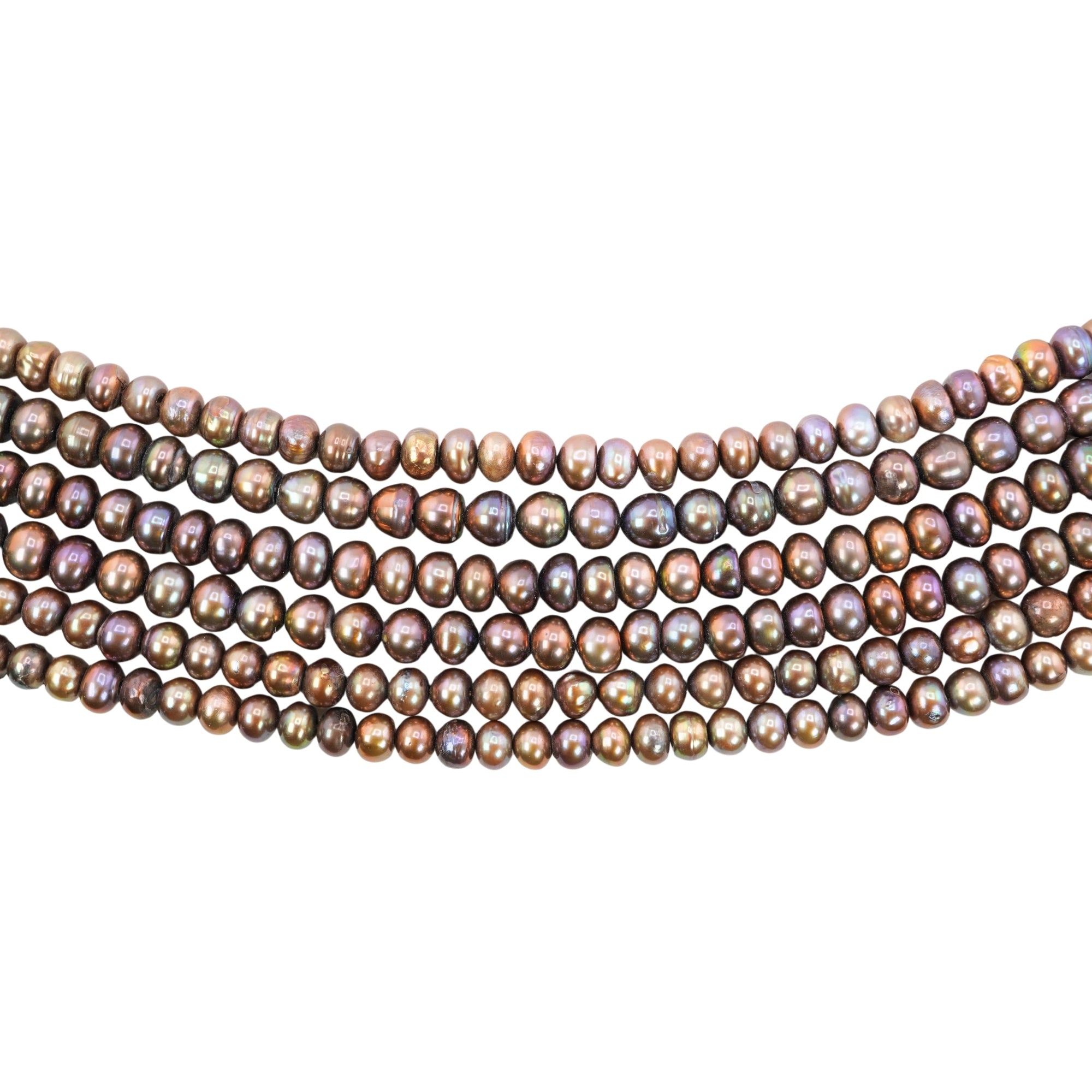 Peacock Near Round Freshwater Pearls Beads