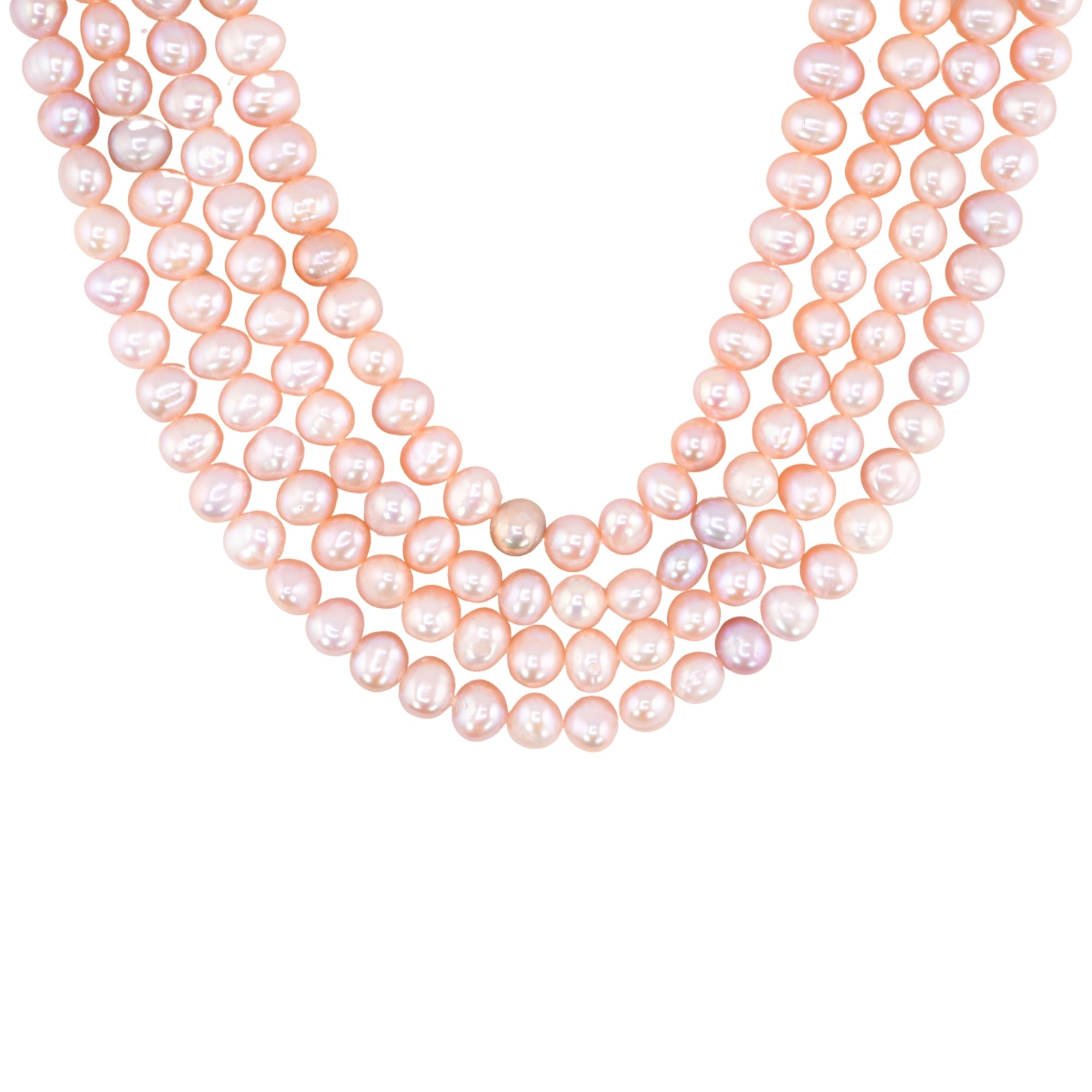 Peach Near Round Freshwater Pearls Beads