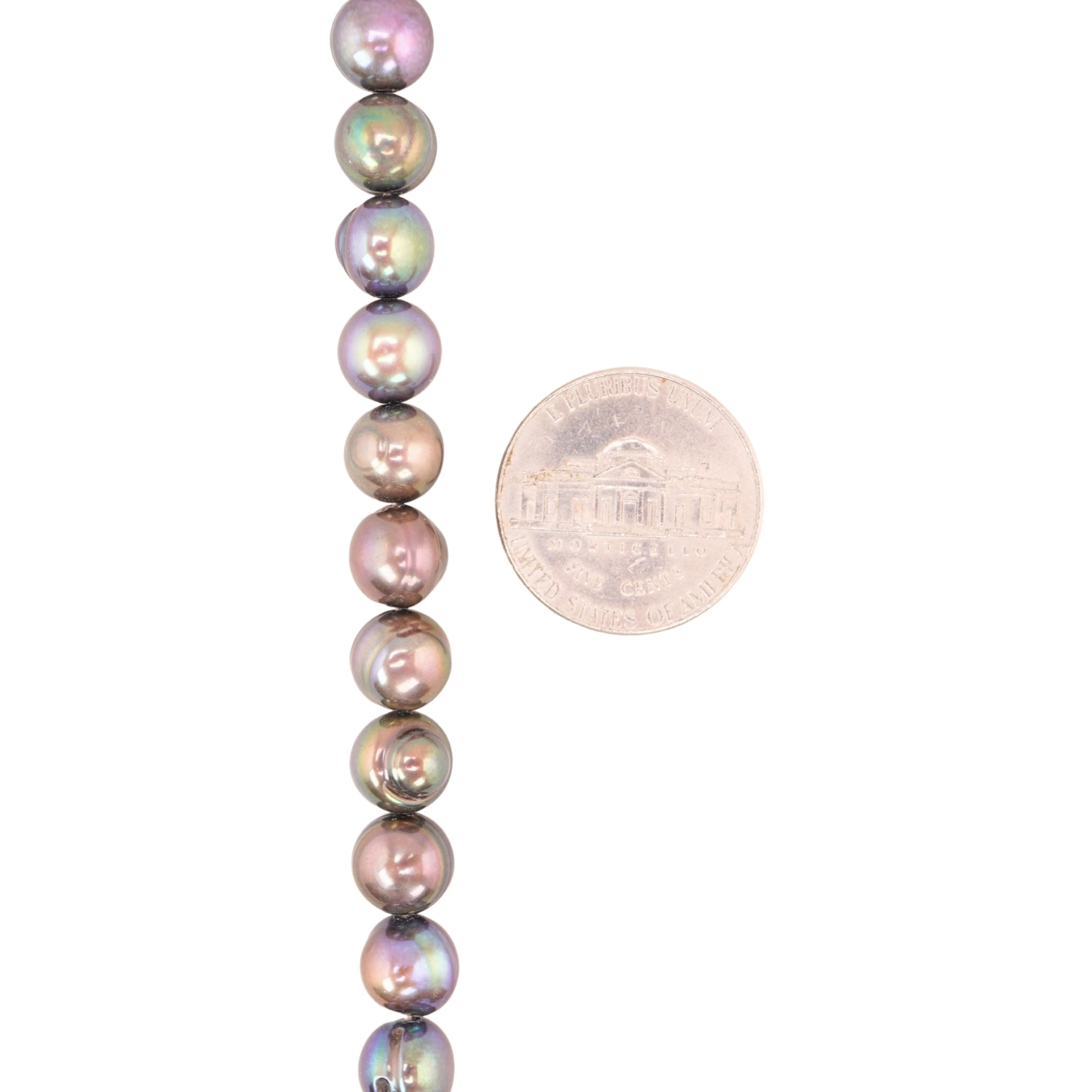 Peacock Near Round Freshwater Pearls Beads