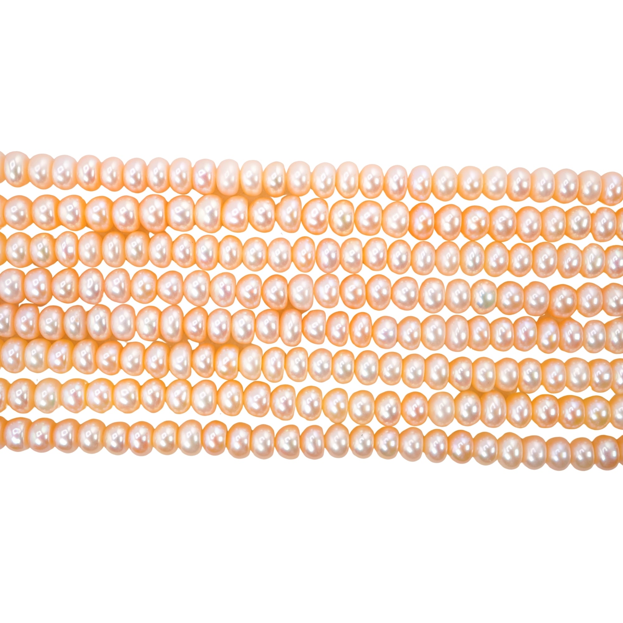 Peach Button Freshwater Pearls Beads