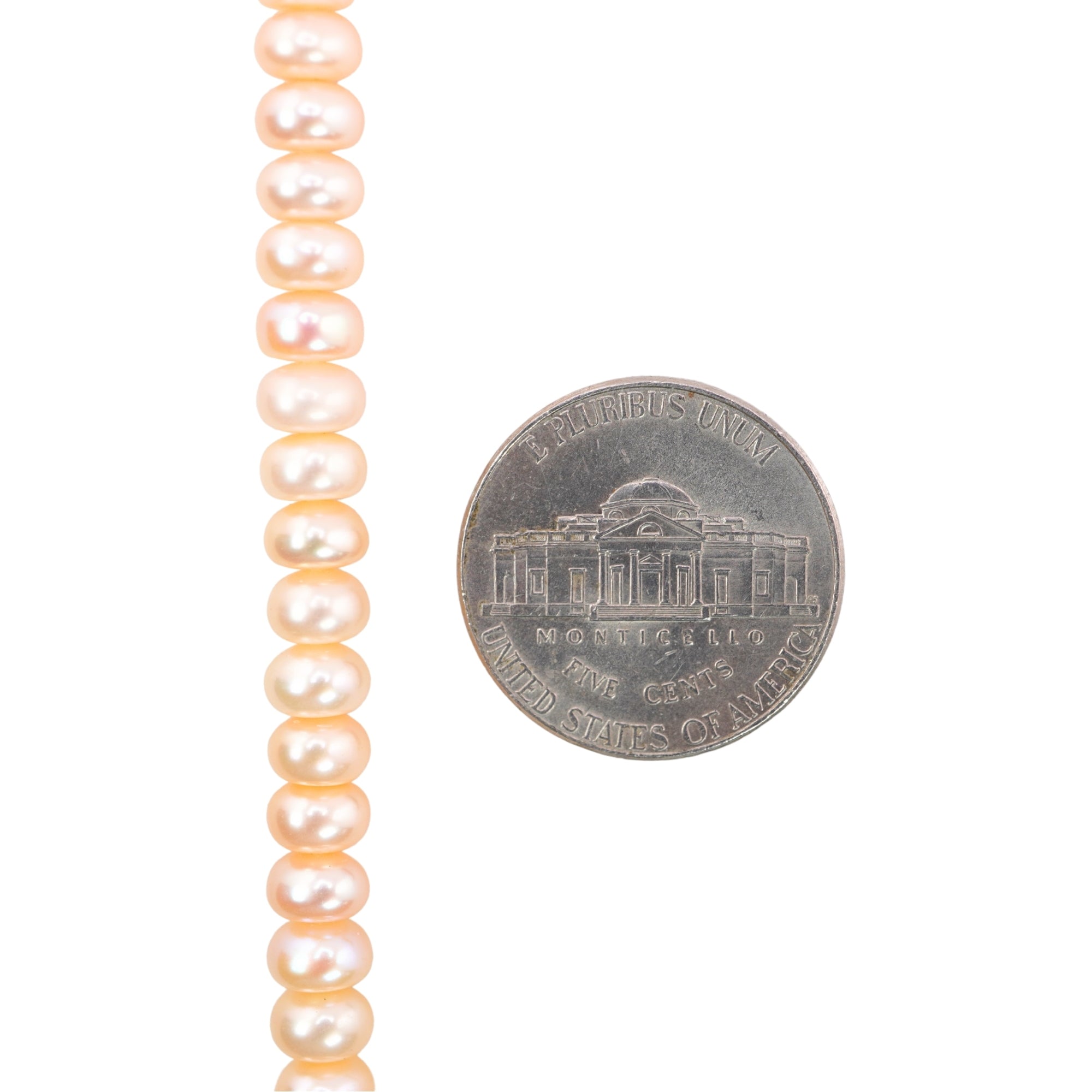 Peach Button Freshwater Pearls Beads