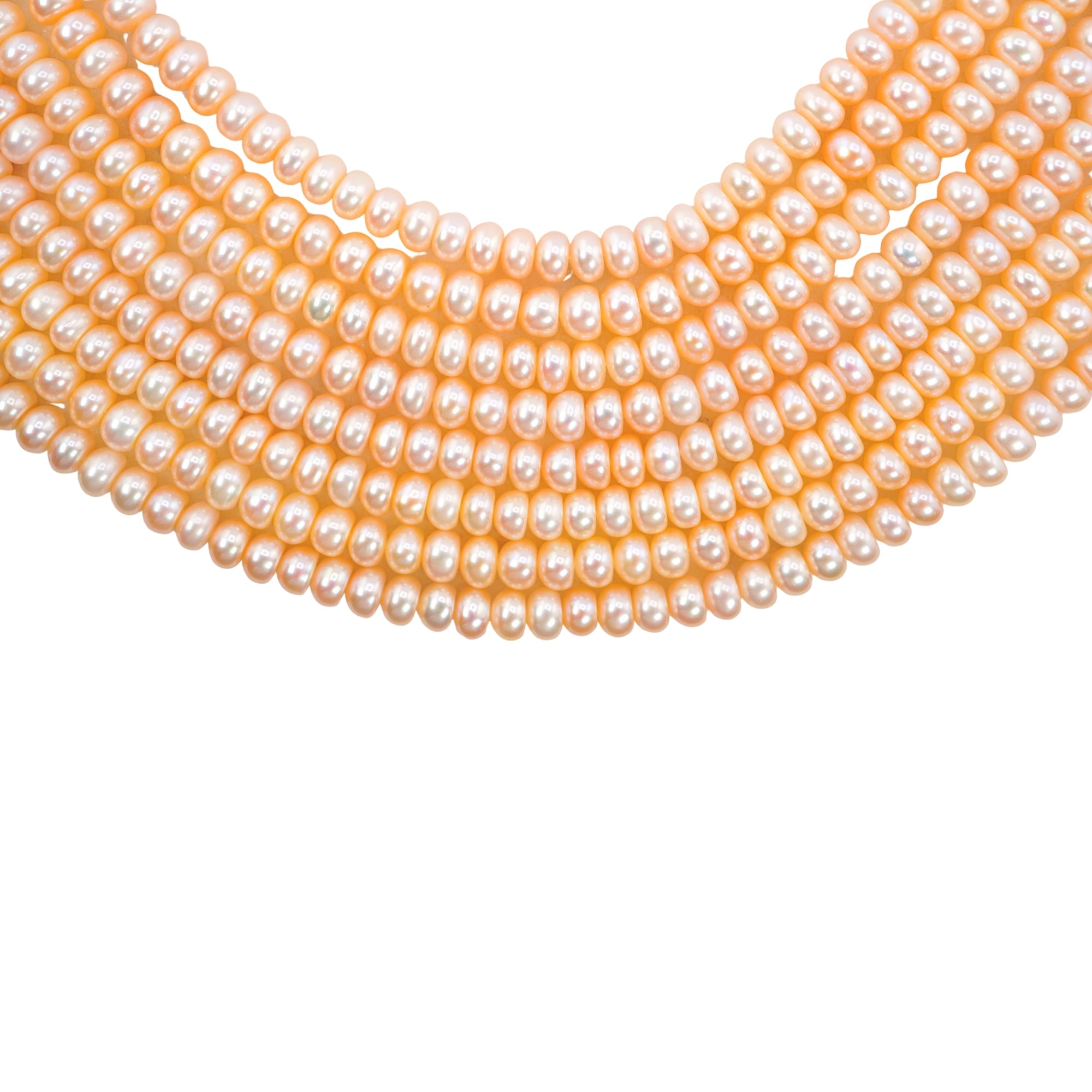 Peach Button Freshwater Pearls Beads