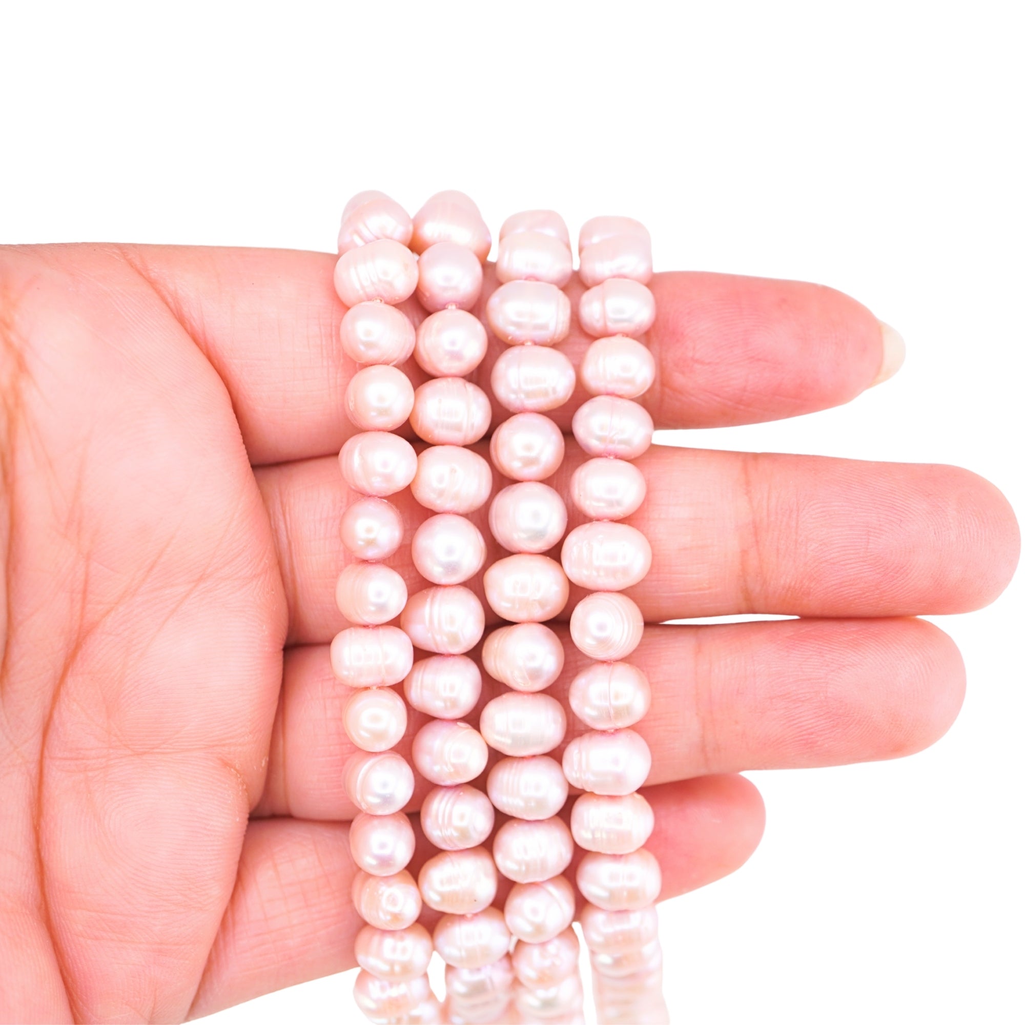 Peach Oval Freshwater Pearls Beads