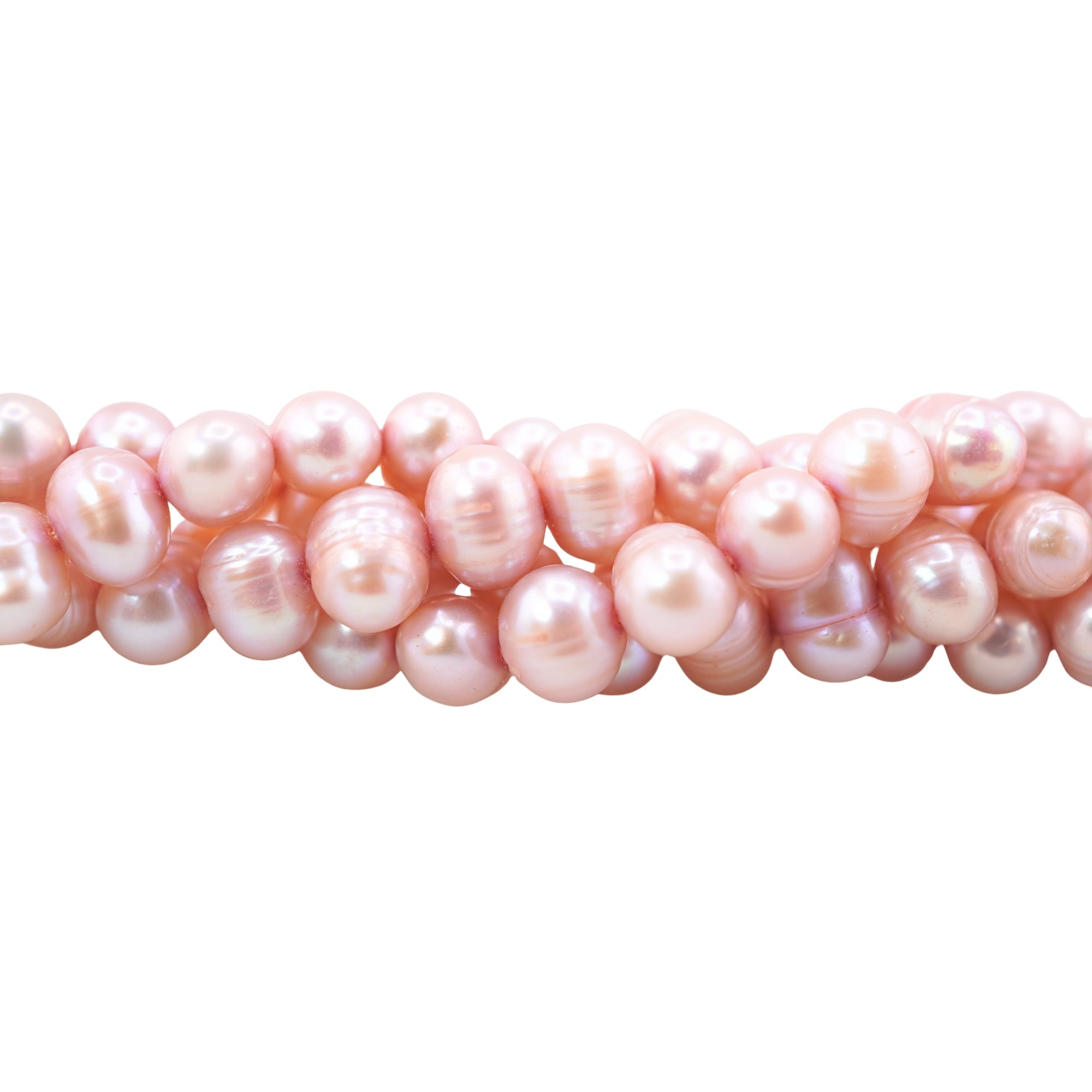 Peach Oval Freshwater Pearls Beads