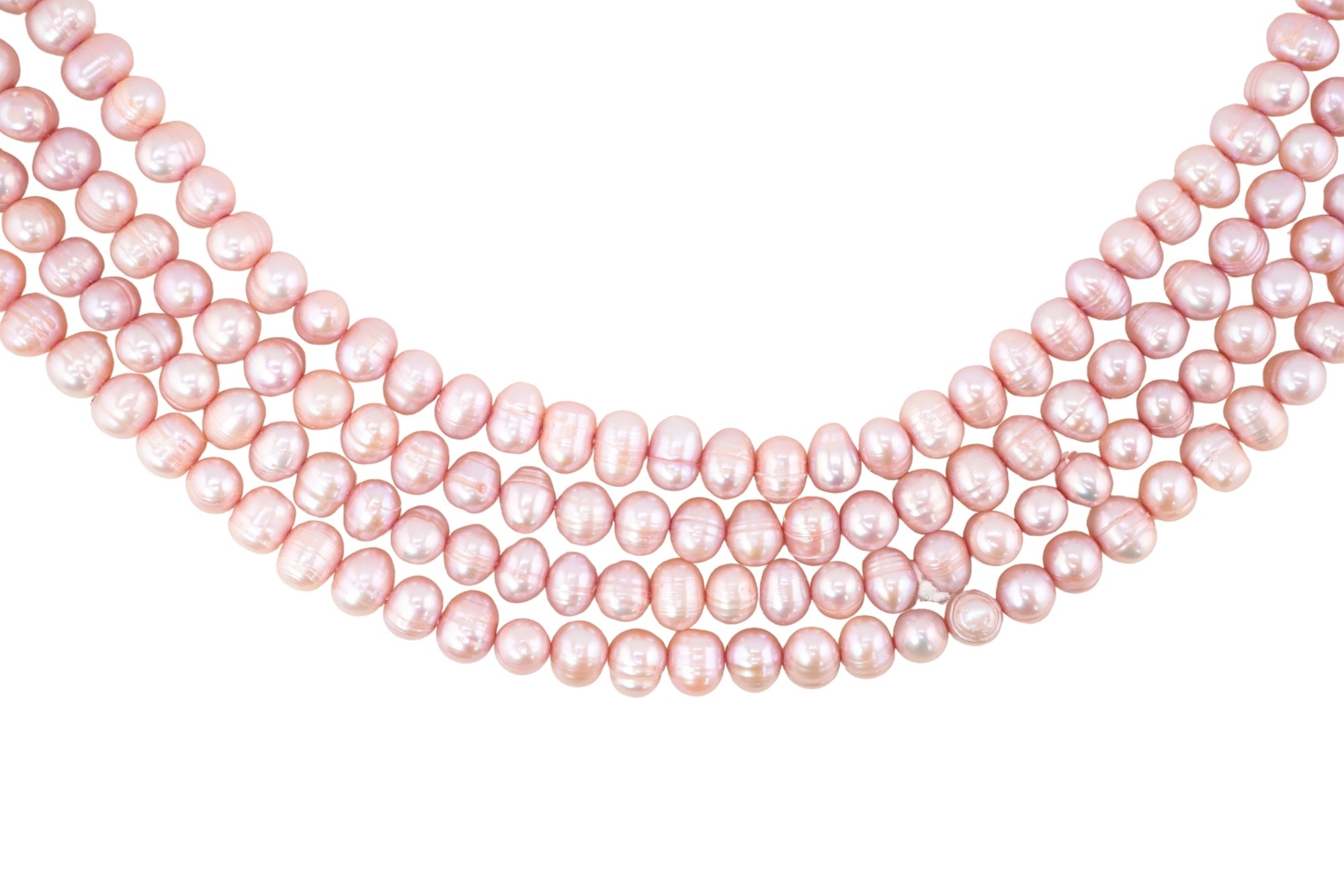 Peach Oval Freshwater Pearls Beads