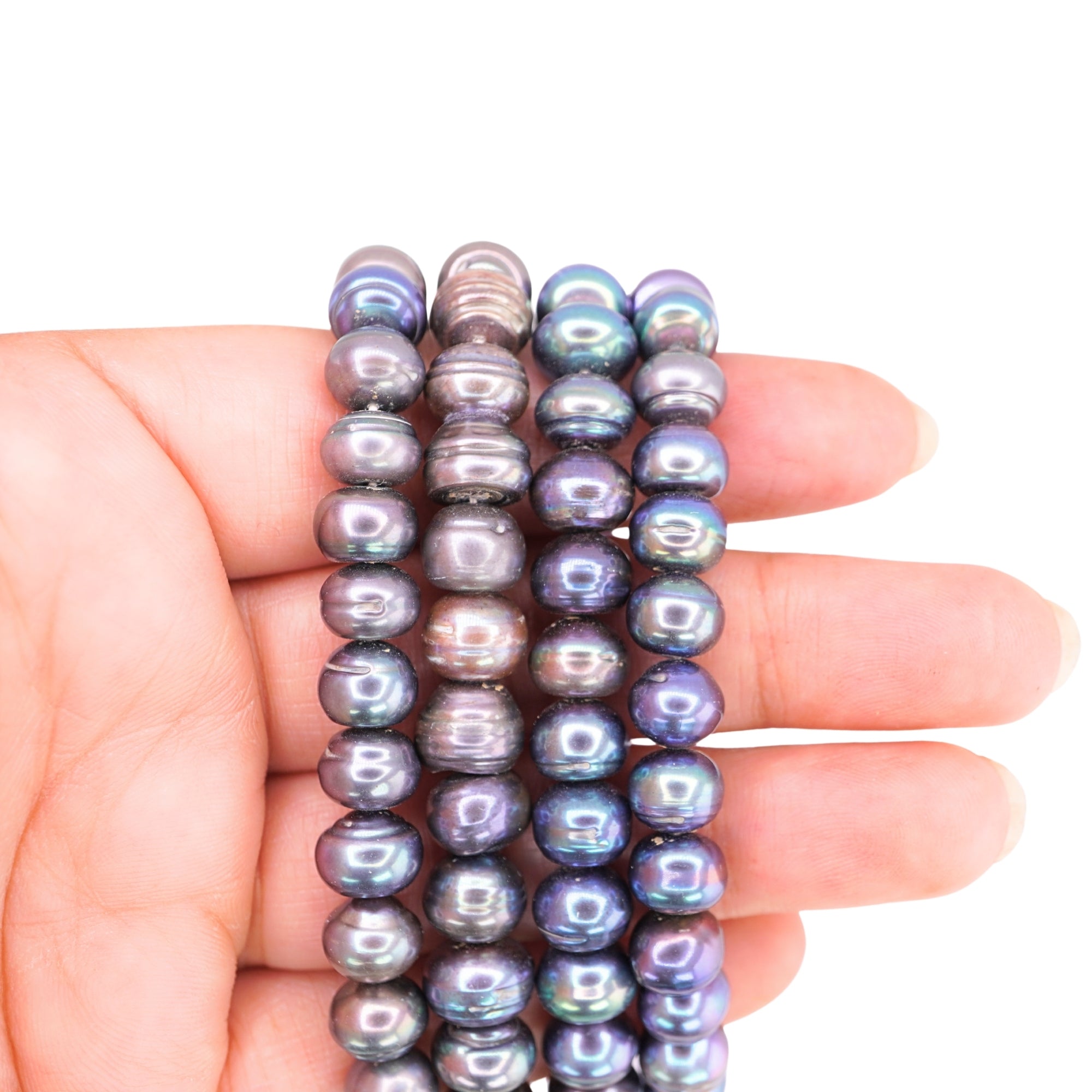 Peacock Button Freshwater Pearls Beads