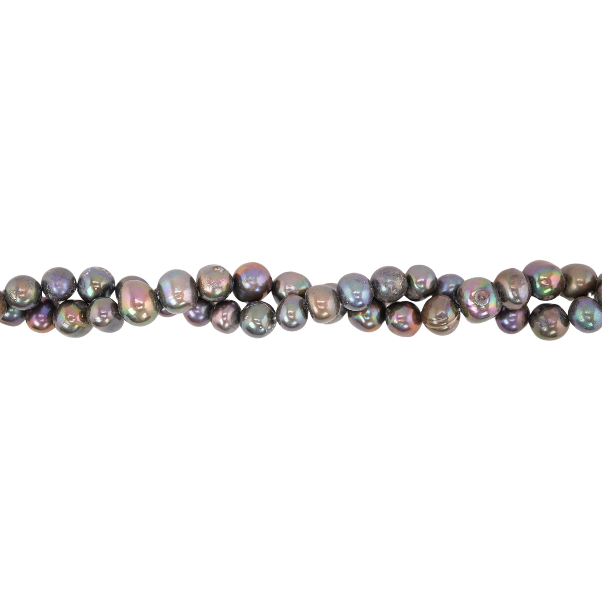 Peacock Near Round Freshwater Pearls Beads