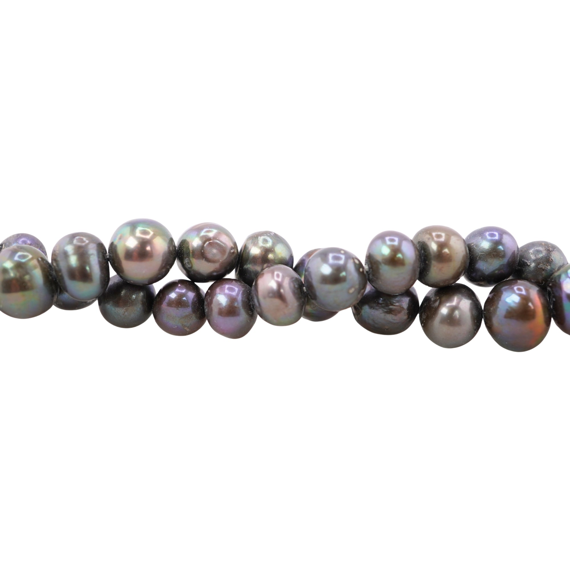 Peacock Near Round Freshwater Pearls Beads