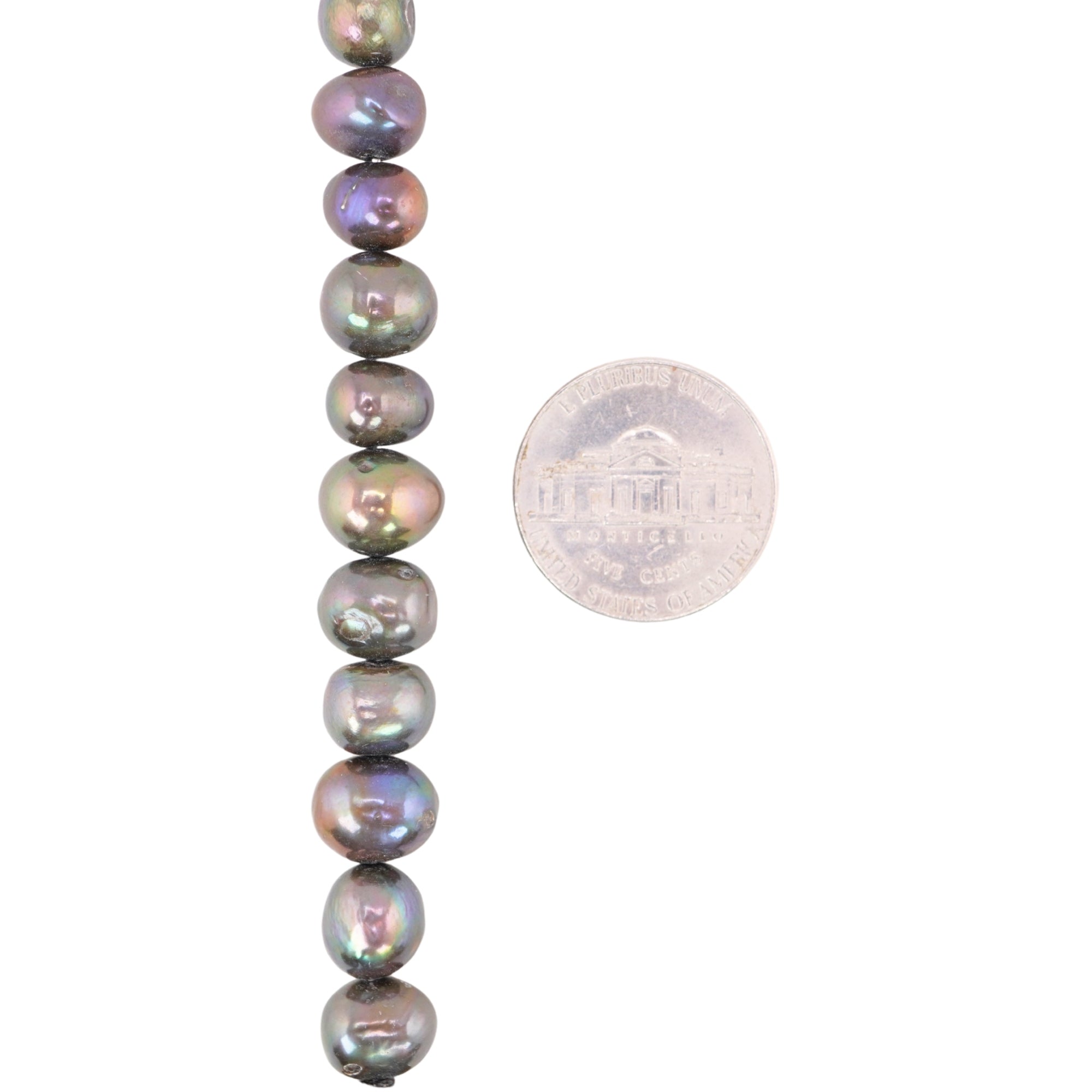 Peacock Near Round Freshwater Pearls Beads