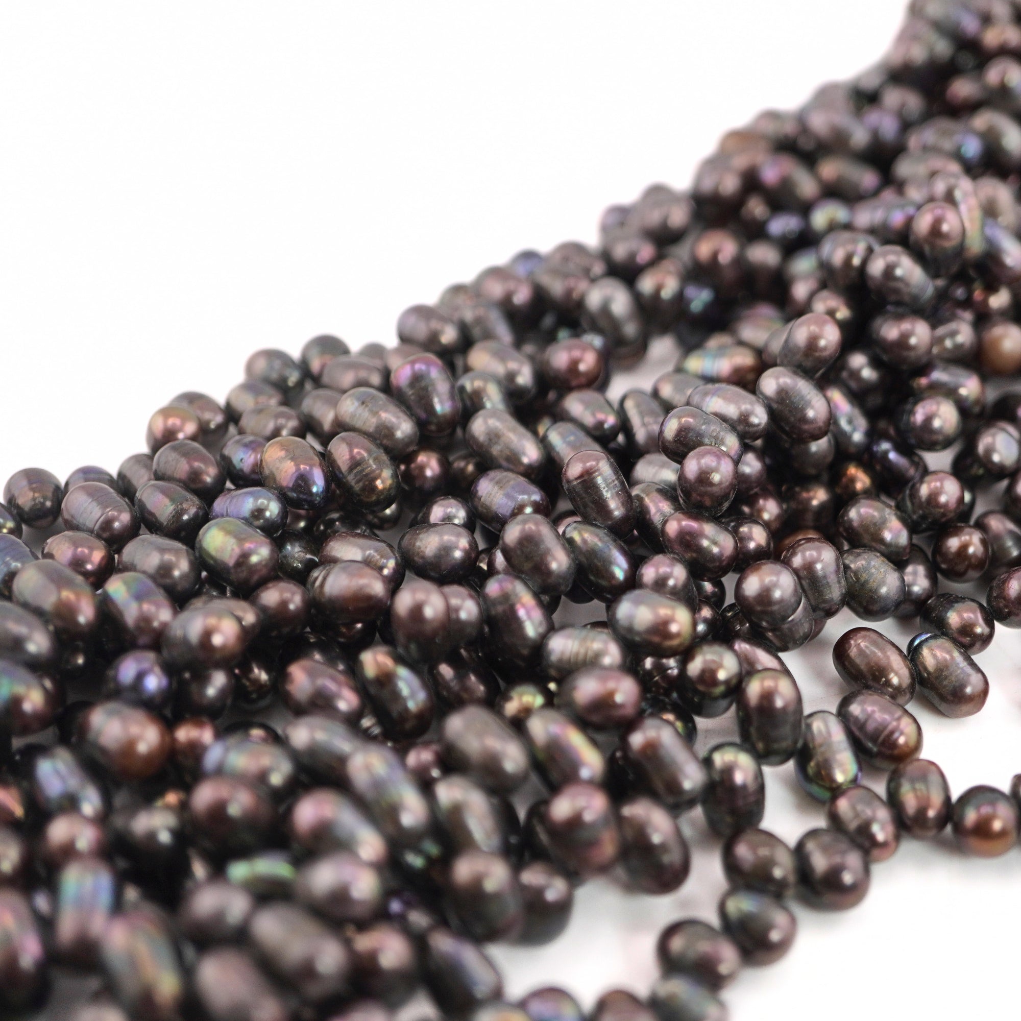 9 x 6 - 8 x 6 MM Peacock Oval Freshwater Pearls Beads