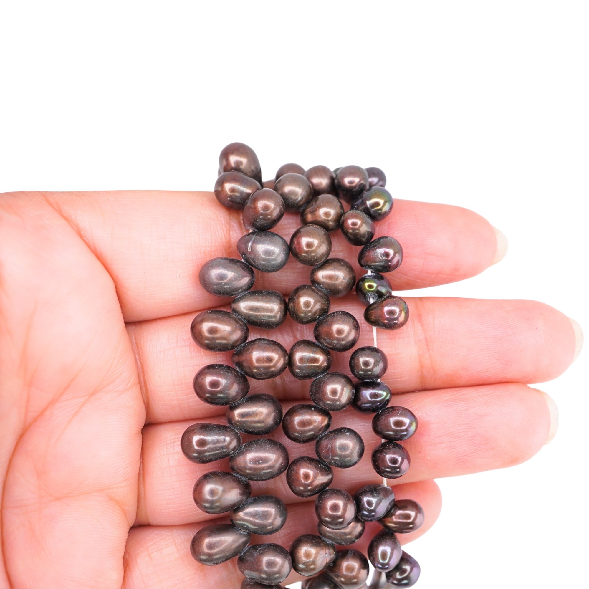 Chocolate Oval Freshwater Pearls Beads
