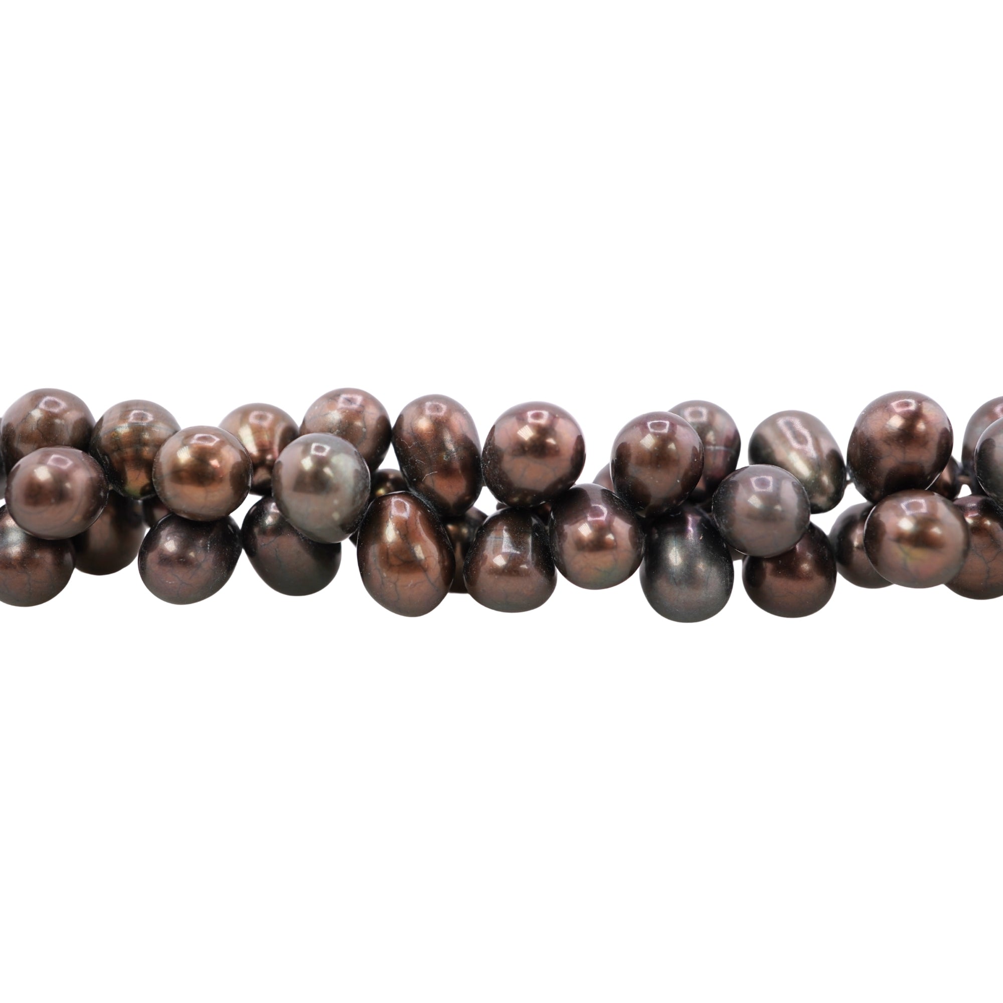 Chocolate Oval Freshwater Pearls Beads
