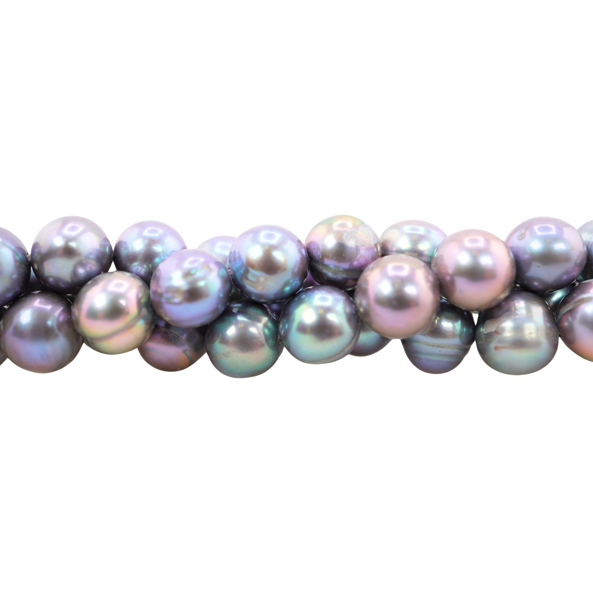 Peacock Near Round Freshwater Pearls Beads