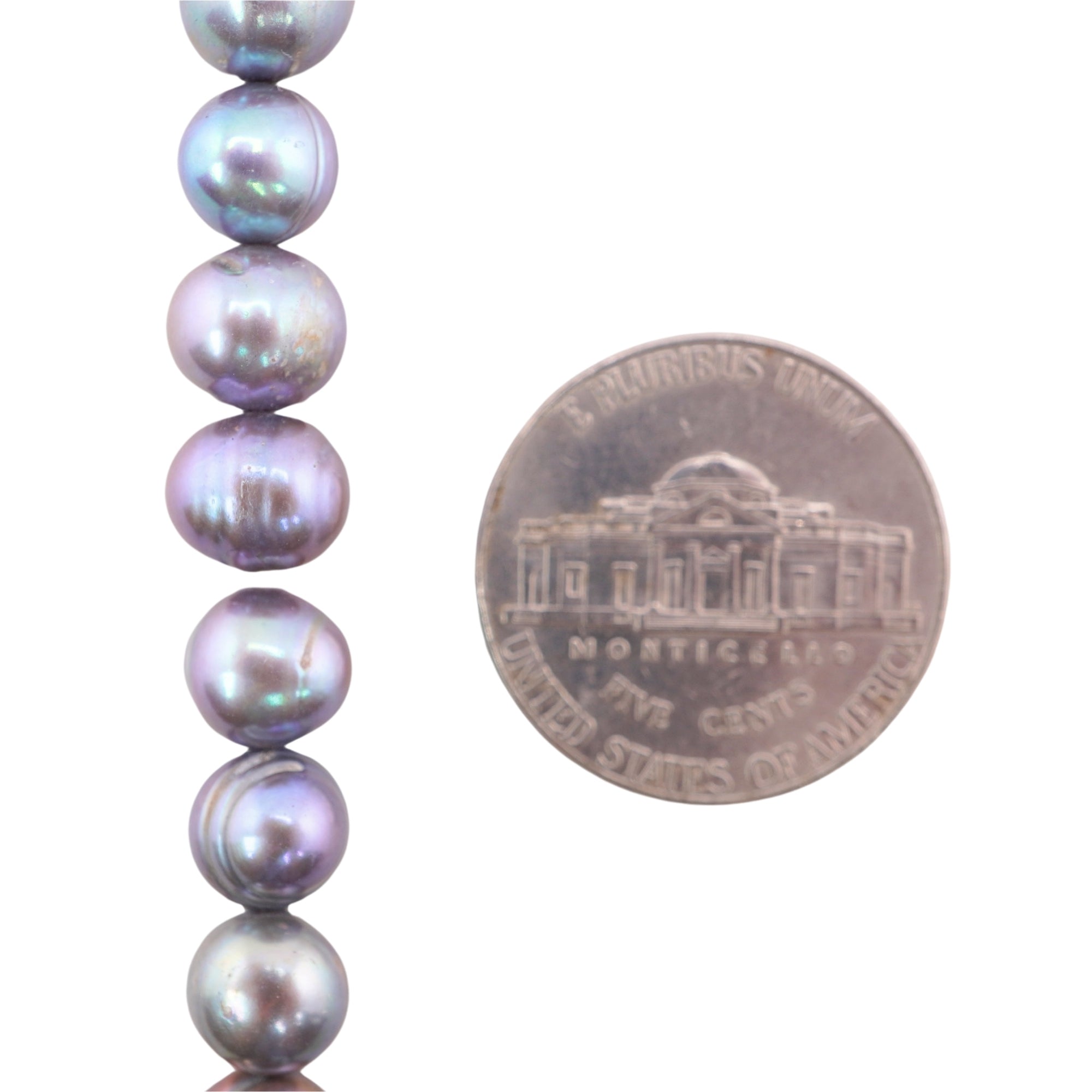 Peacock Near Round Freshwater Pearls Beads