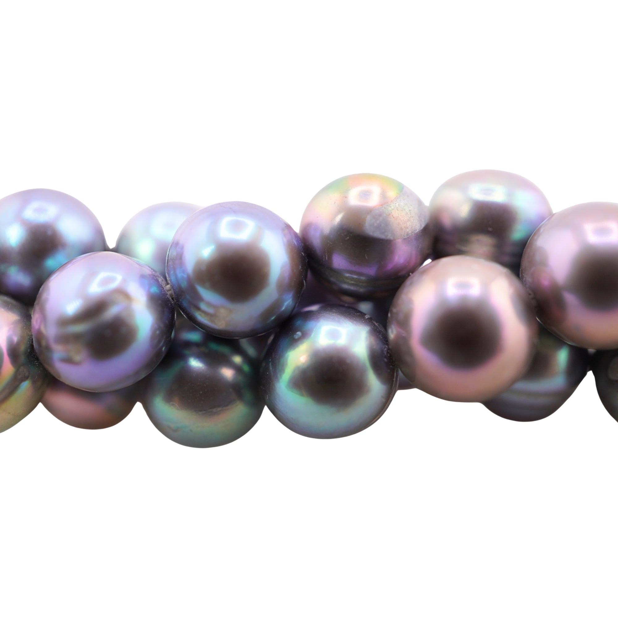 Peacock Near Round Freshwater Pearls Beads