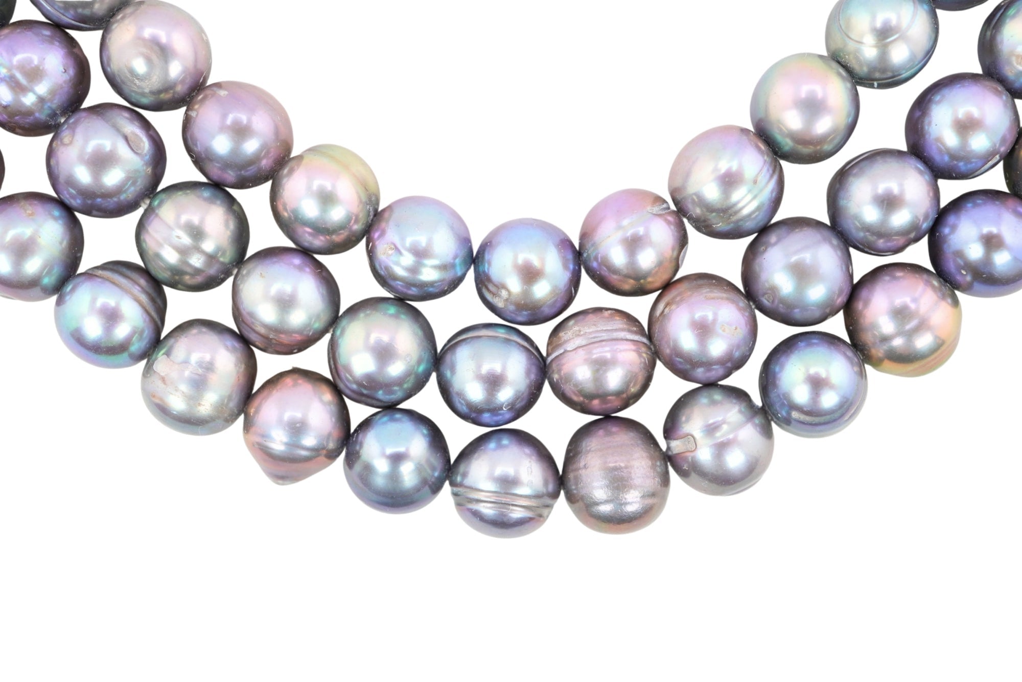 Peacock Near Round Freshwater Pearls Beads