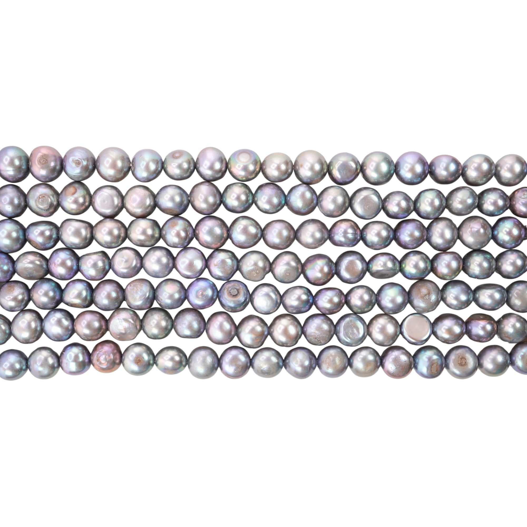 Peacock Near Round Freshwater Pearls Beads