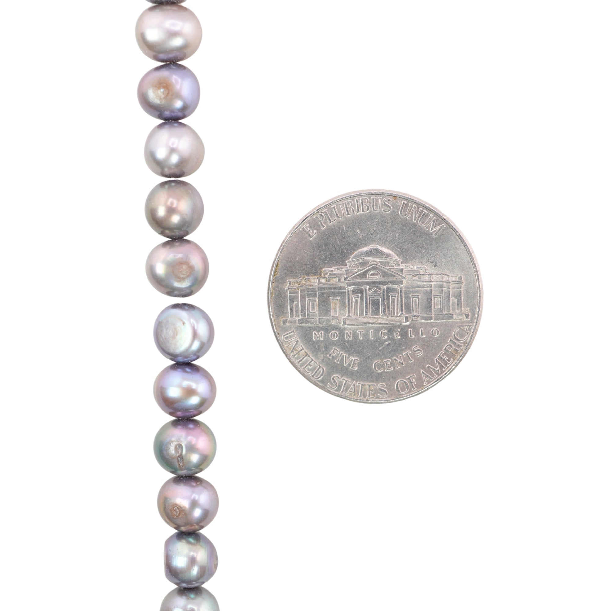 Peacock Near Round Freshwater Pearls Beads