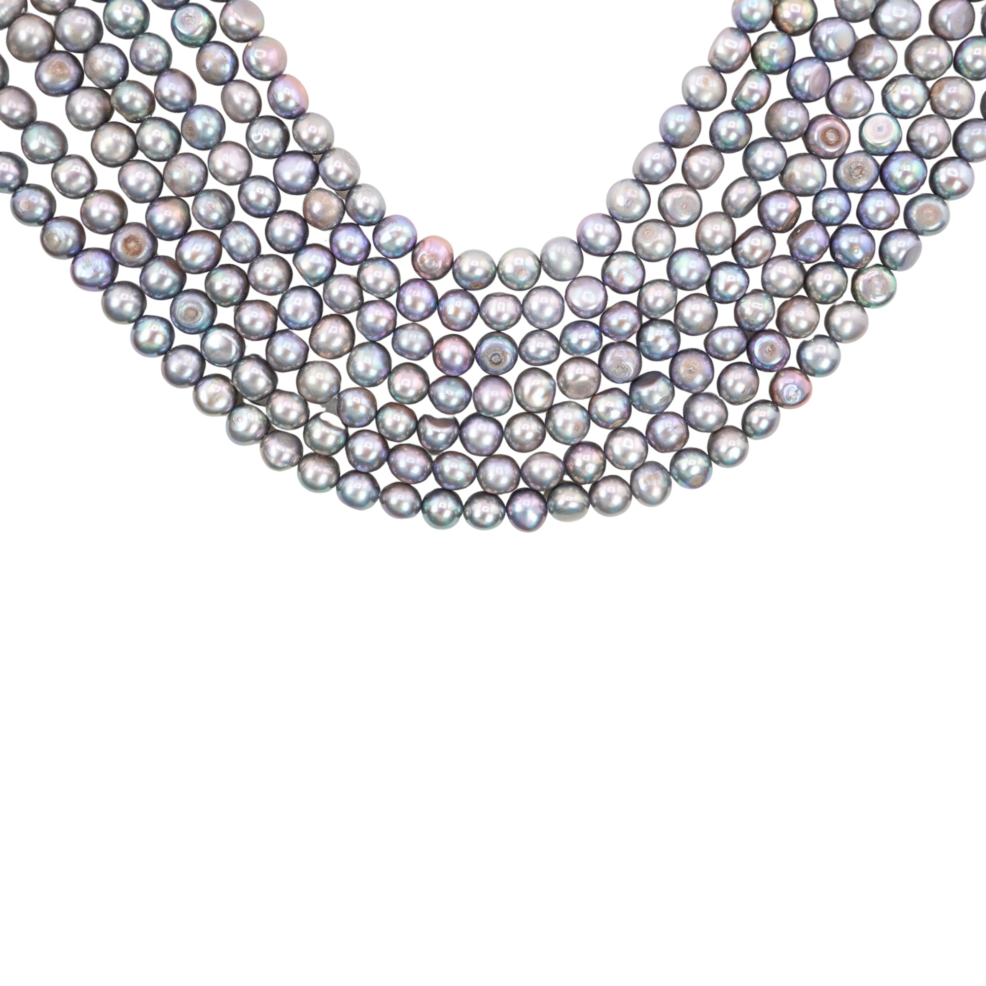 Peacock Near Round Freshwater Pearls Beads