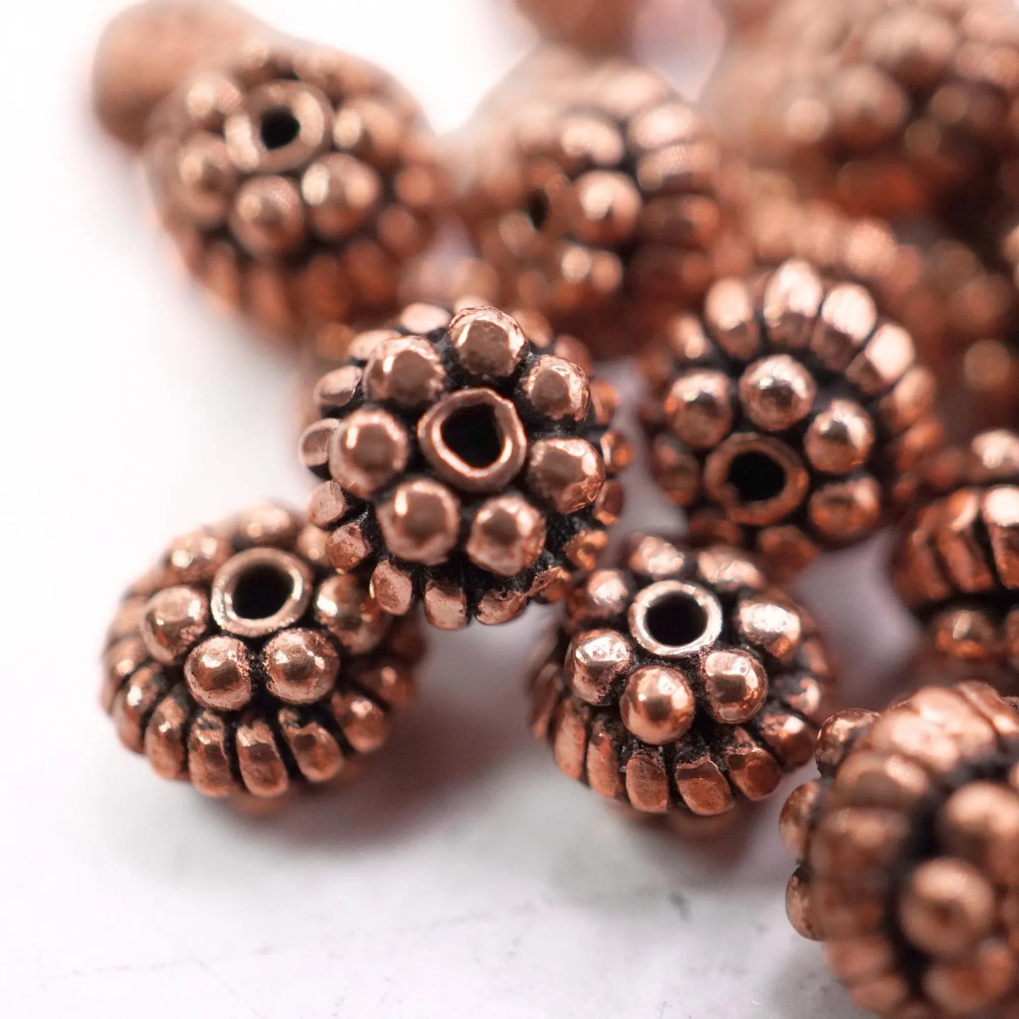 Floral spacer beads for boho jewelry
