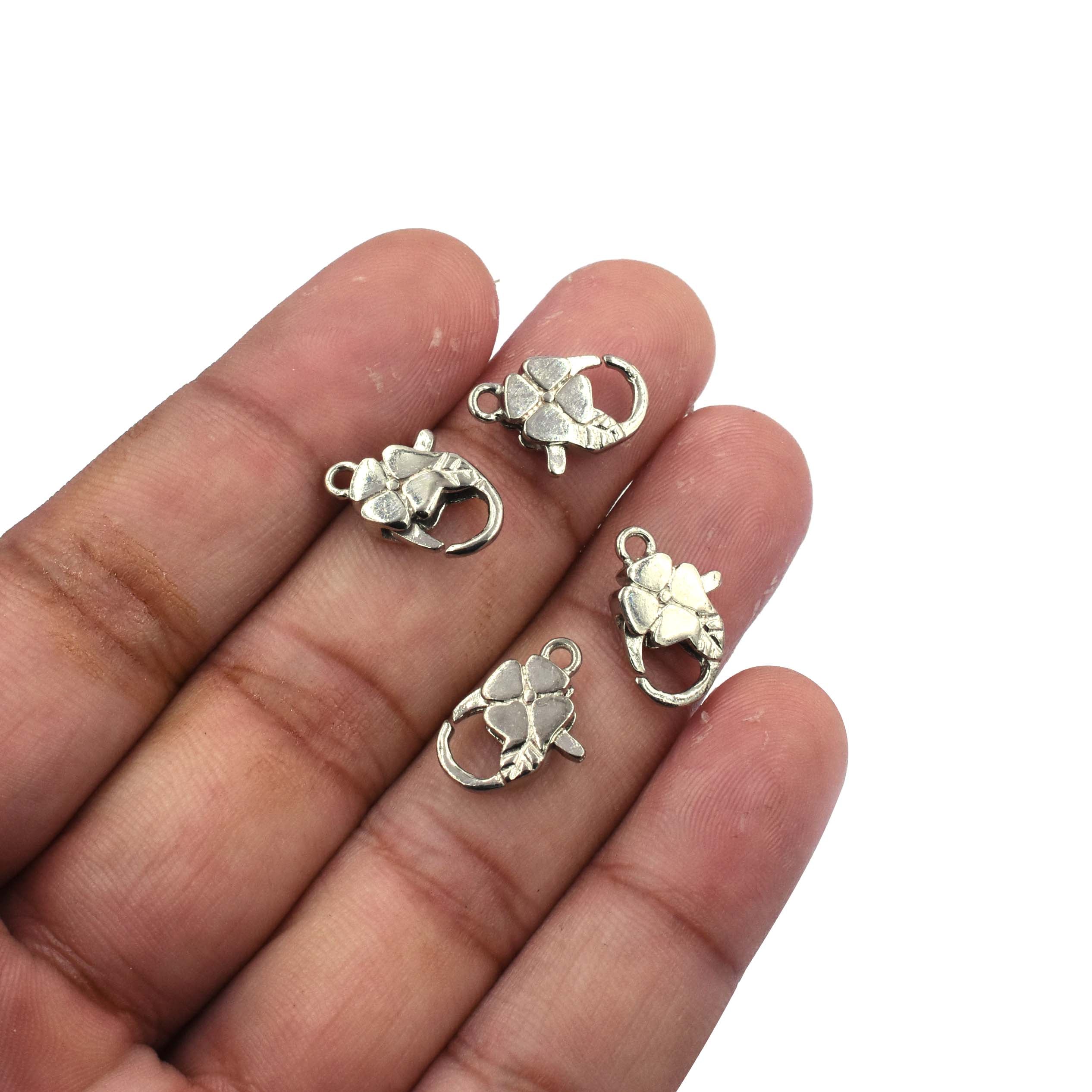 Flower sterling silver lobster claw clasp