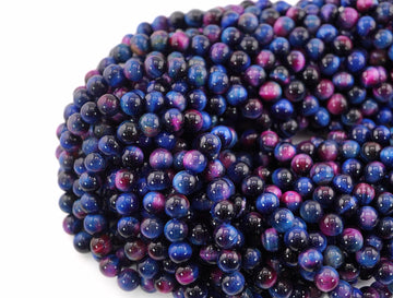 Galaxy Tiger Eye Smooth Round Shape Beads