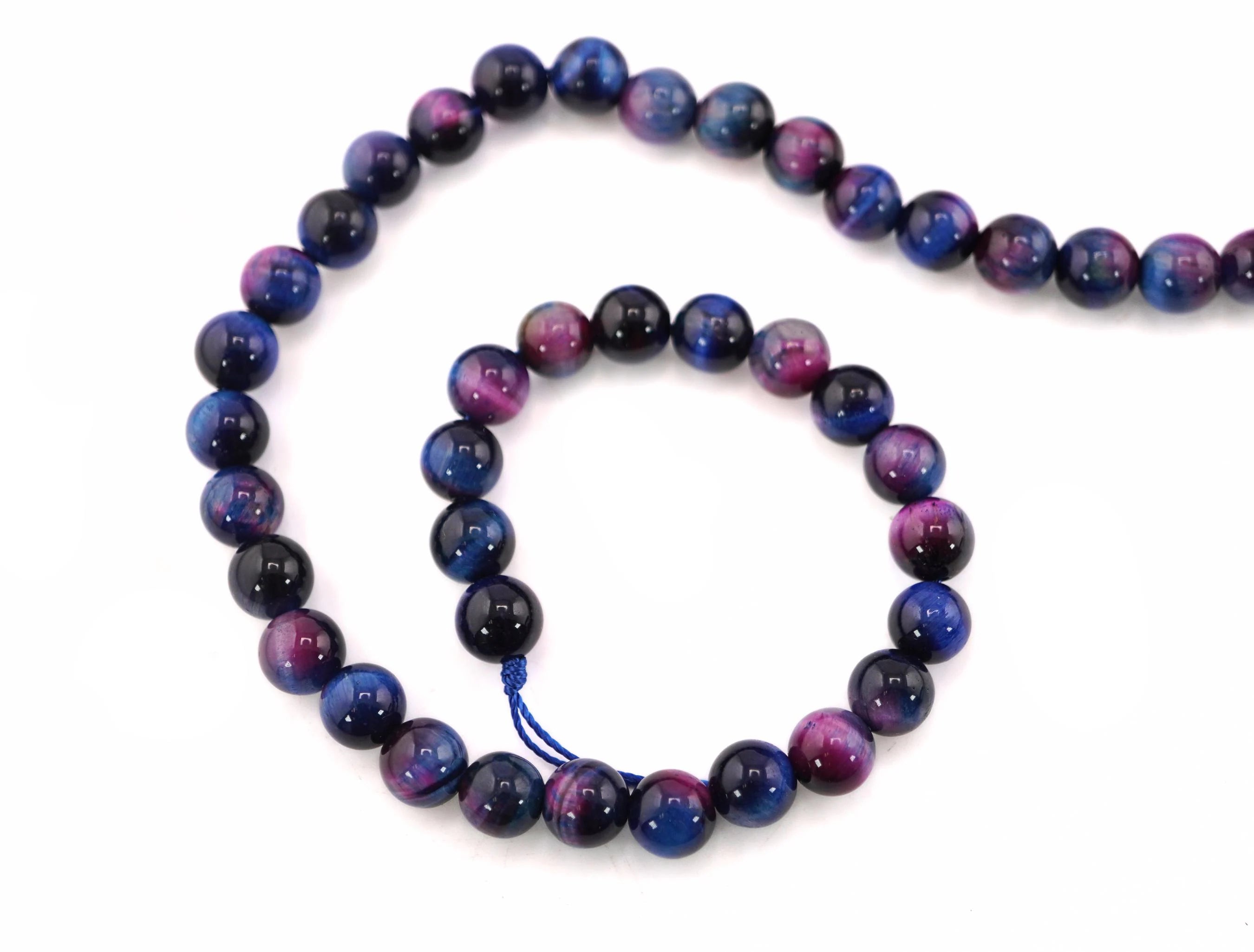 Galaxy Tiger Eye Smooth Round Shape Beads