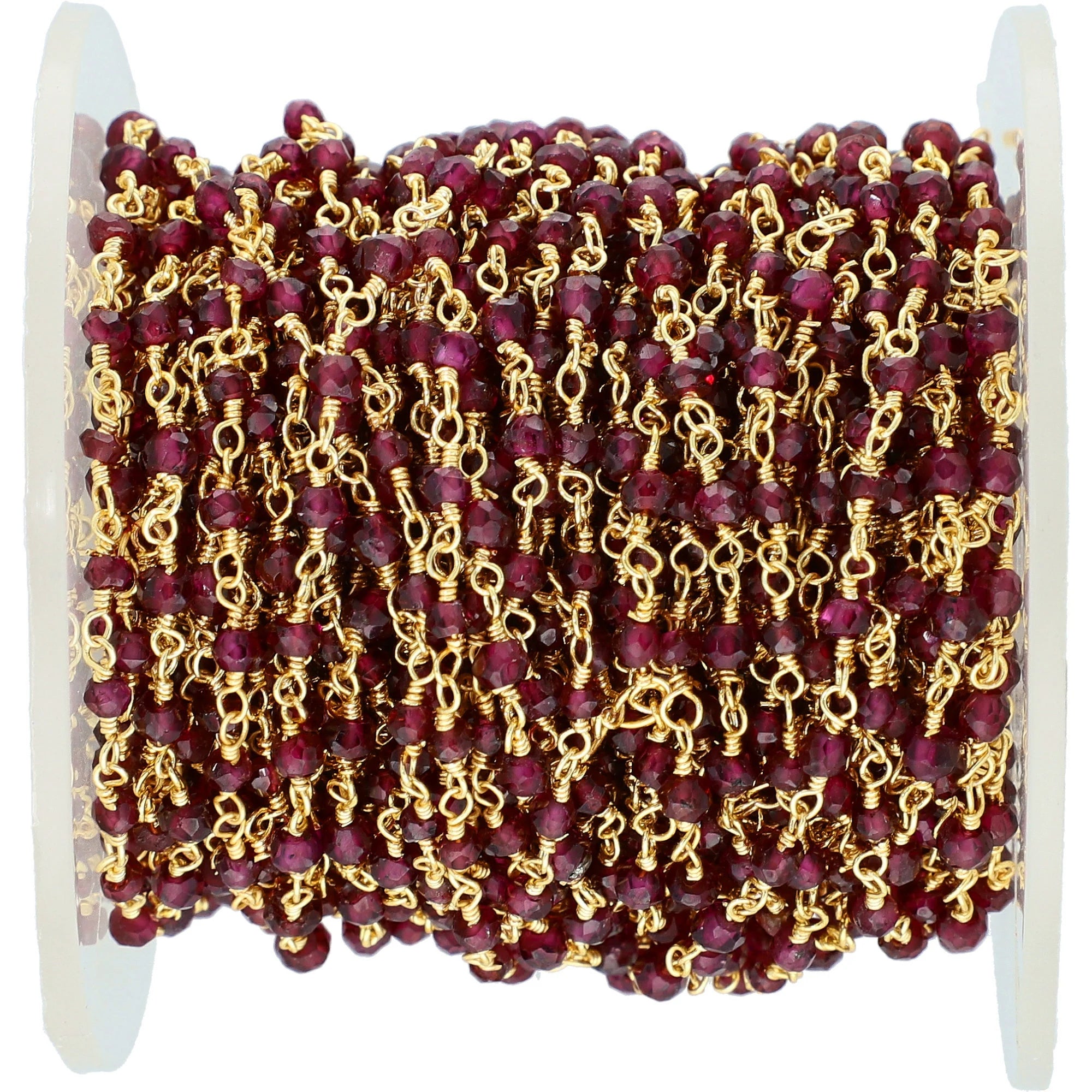 Garnet gemstone rosary chain