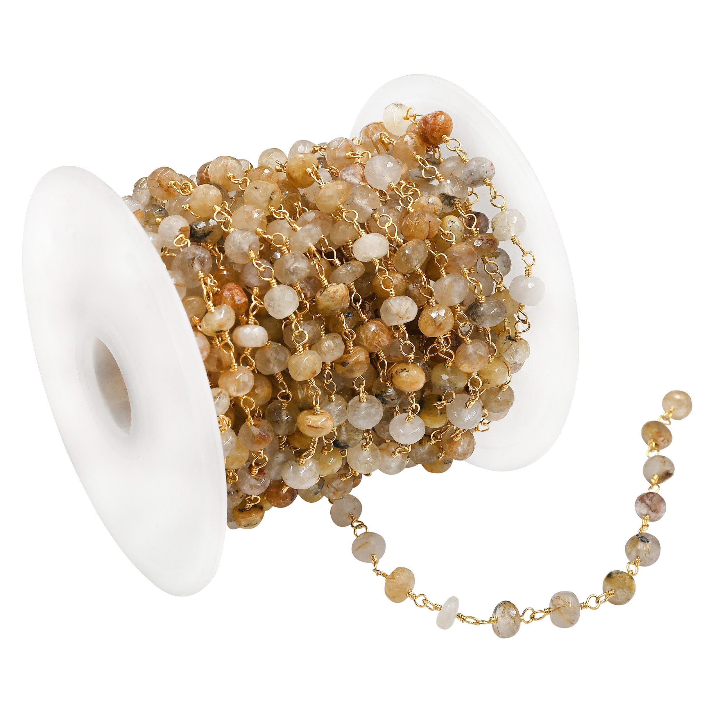 Gold-plated brass rondelle chain