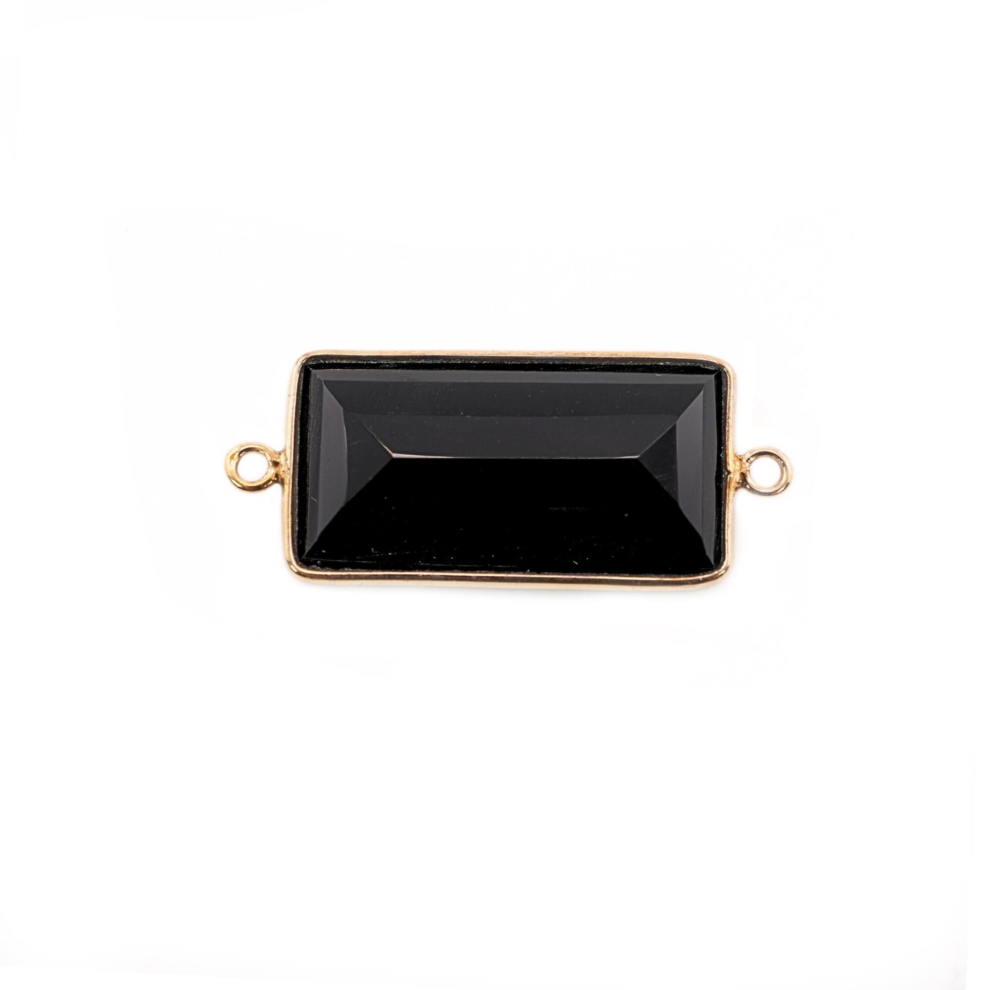 Gold Plated Sterling Silver Black Onyx Charm