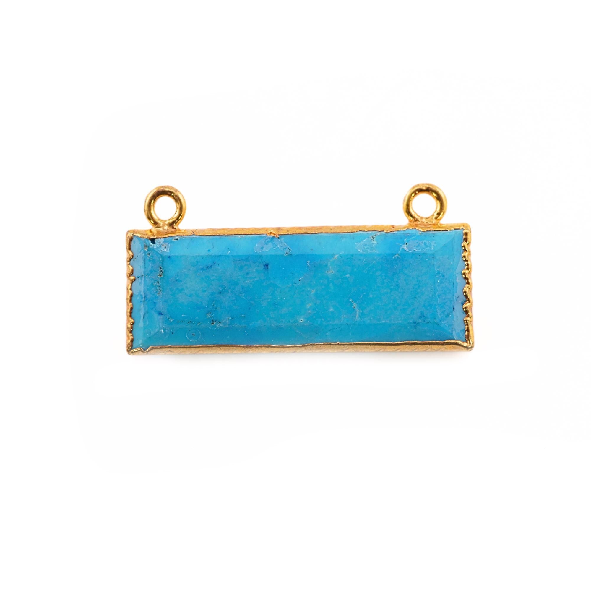 Gold Plated Turquoise Gemstone Charm Connector