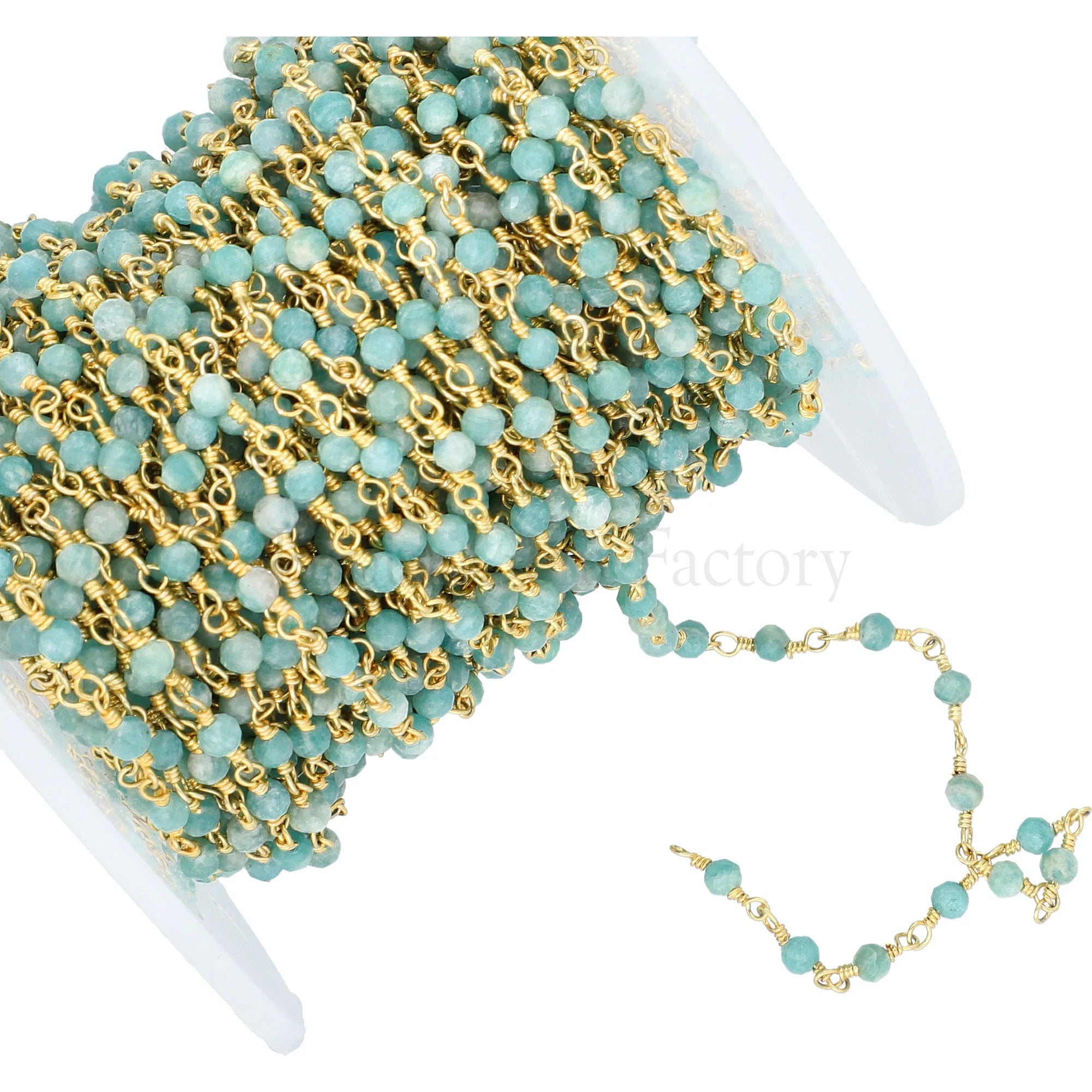 Gold plated rosary beads chain